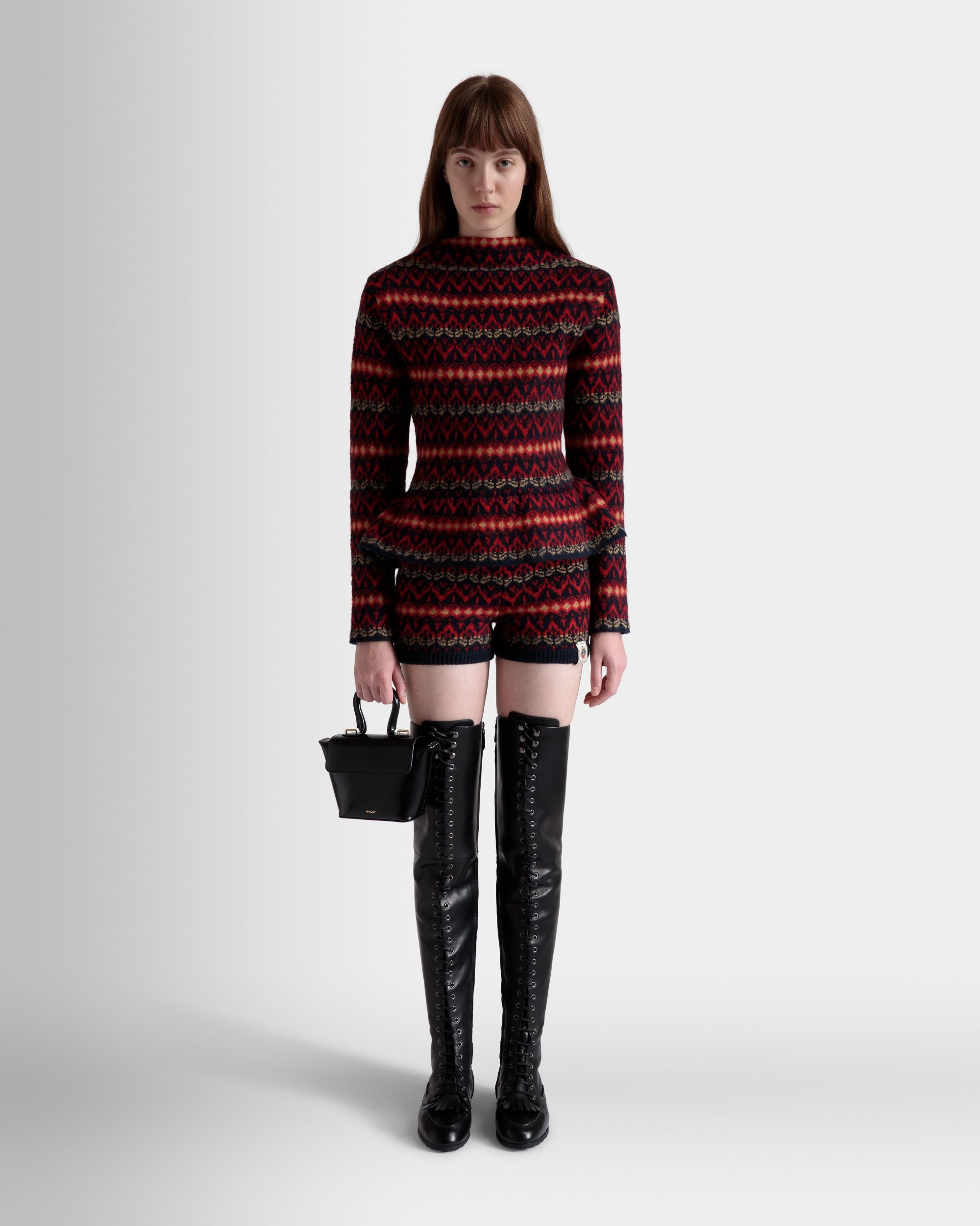 Shorts In Lana Multicolore Lavorata A Maglia - Donna - Bally - 02