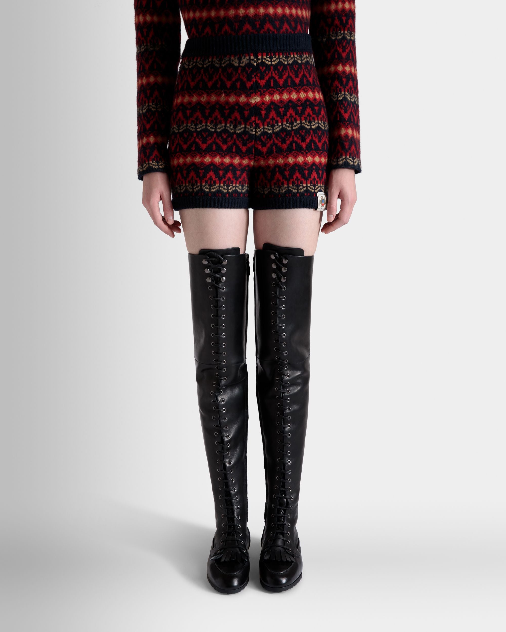 Shorts In Lana Multicolore Lavorata A Maglia - Donna - Bally - 03