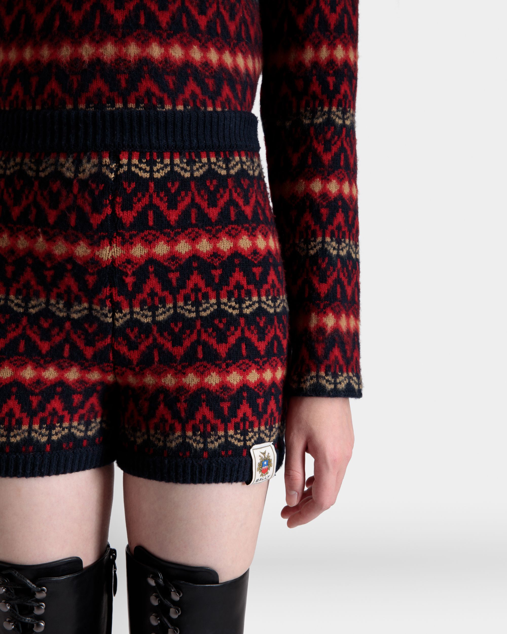 Shorts In Lana Multicolore Lavorata A Maglia - Donna - Bally - 08