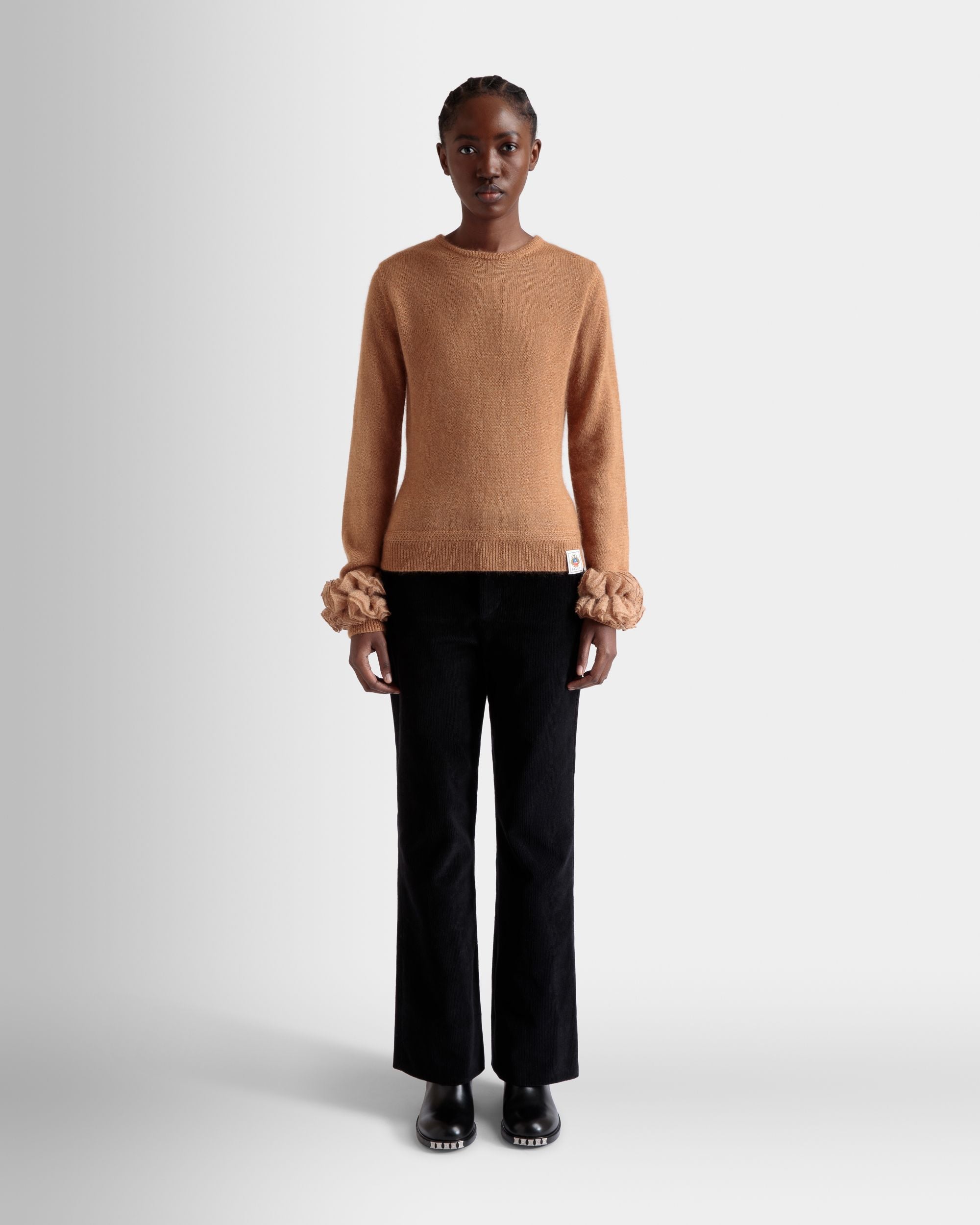 Top In Mohair Lavorato A Maglia E Seta Light Beige - Donna - Bally - 02