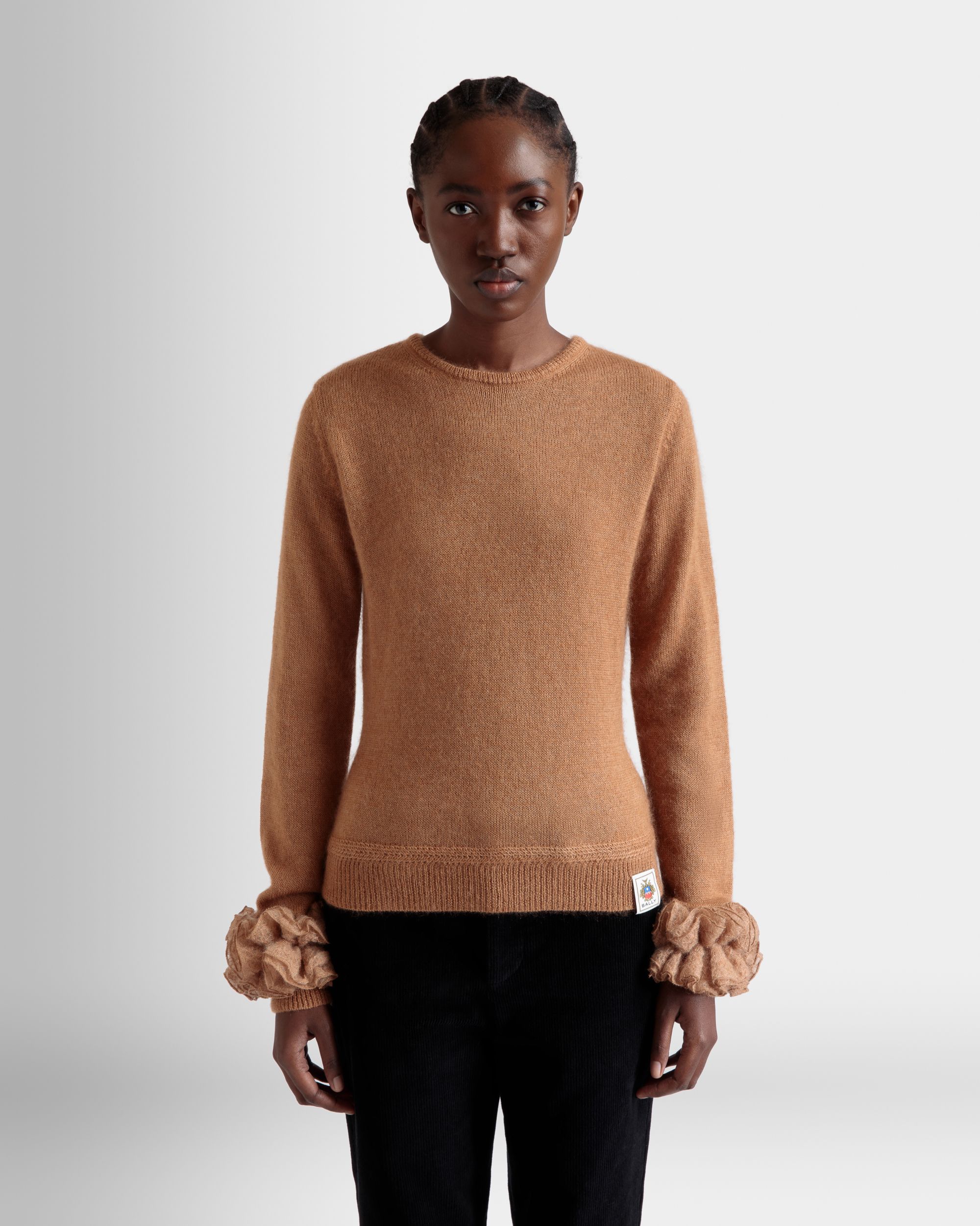 Top In Mohair Lavorato A Maglia E Seta Light Beige - Donna - Bally - 03