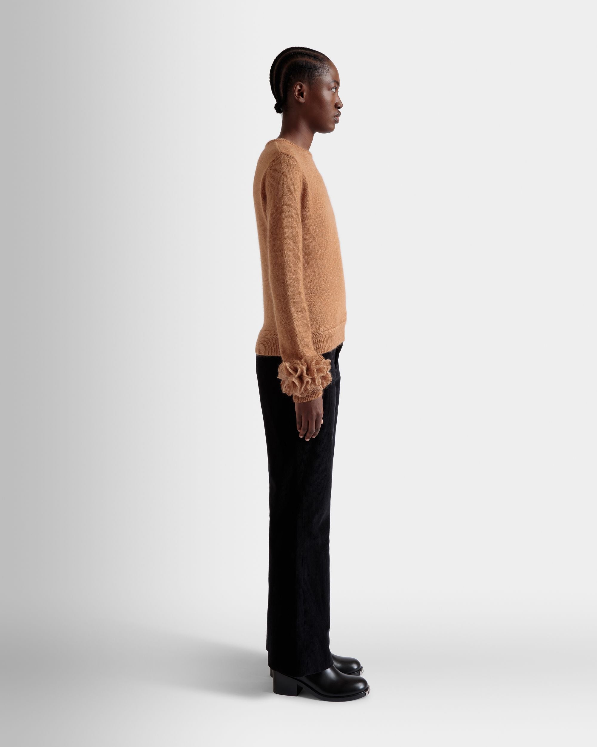 Top In Mohair Lavorato A Maglia E Seta Light Beige - Donna - Bally - 05
