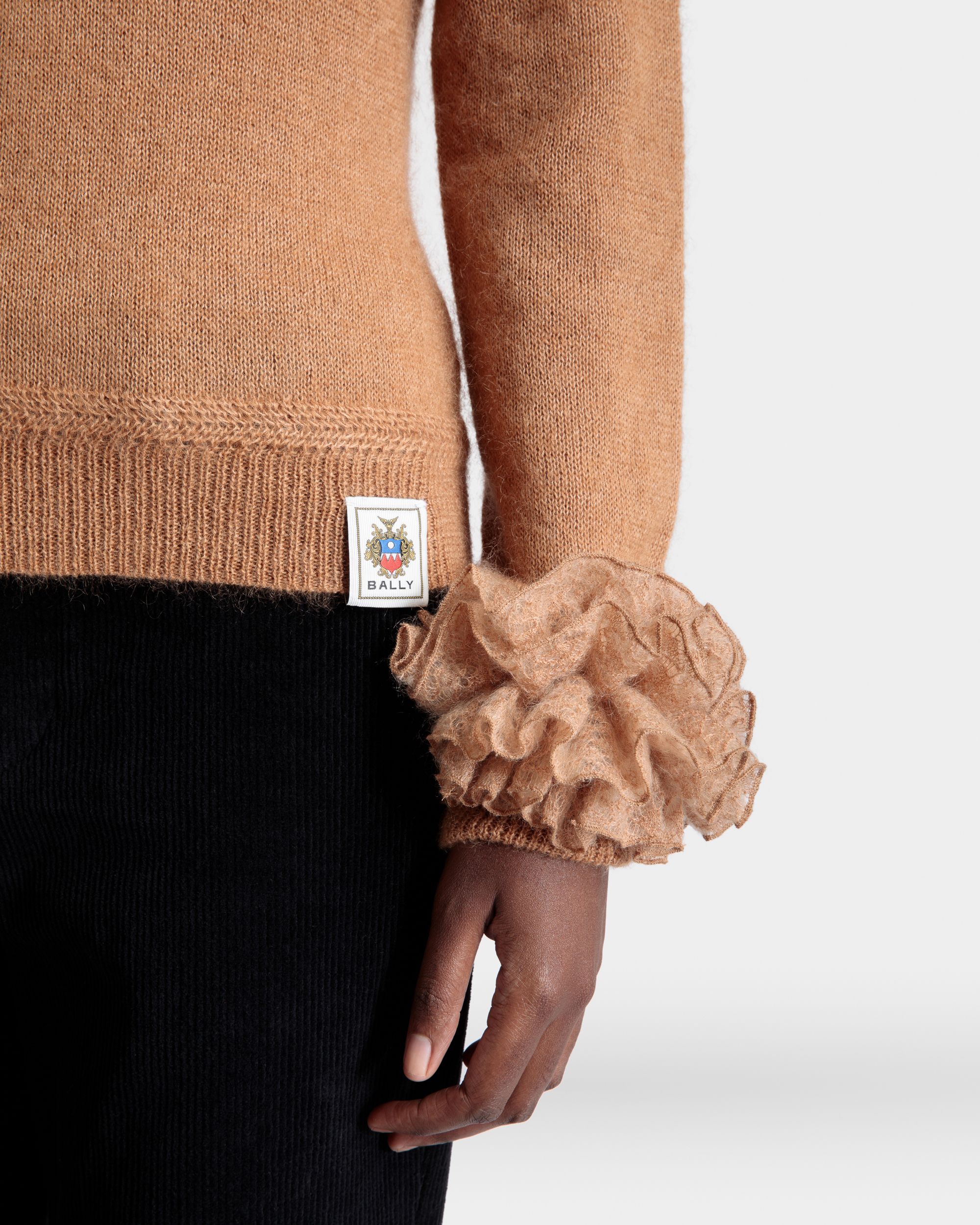 Top In Mohair Lavorato A Maglia E Seta Light Beige - Donna - Bally - 08