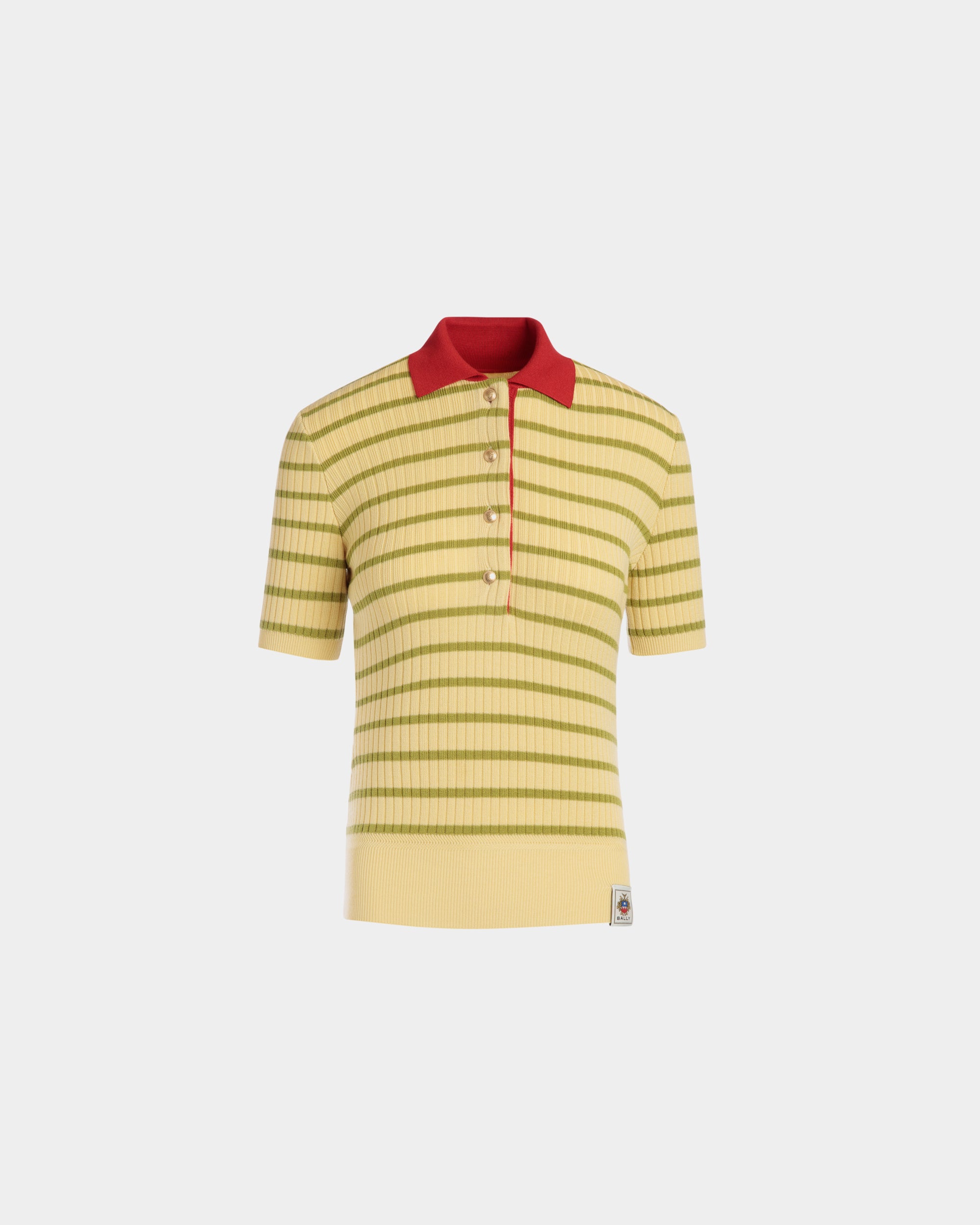 Polo In Misto Lana Dusty Yellow Lavorata A Maglia - Donna - Bally - 01