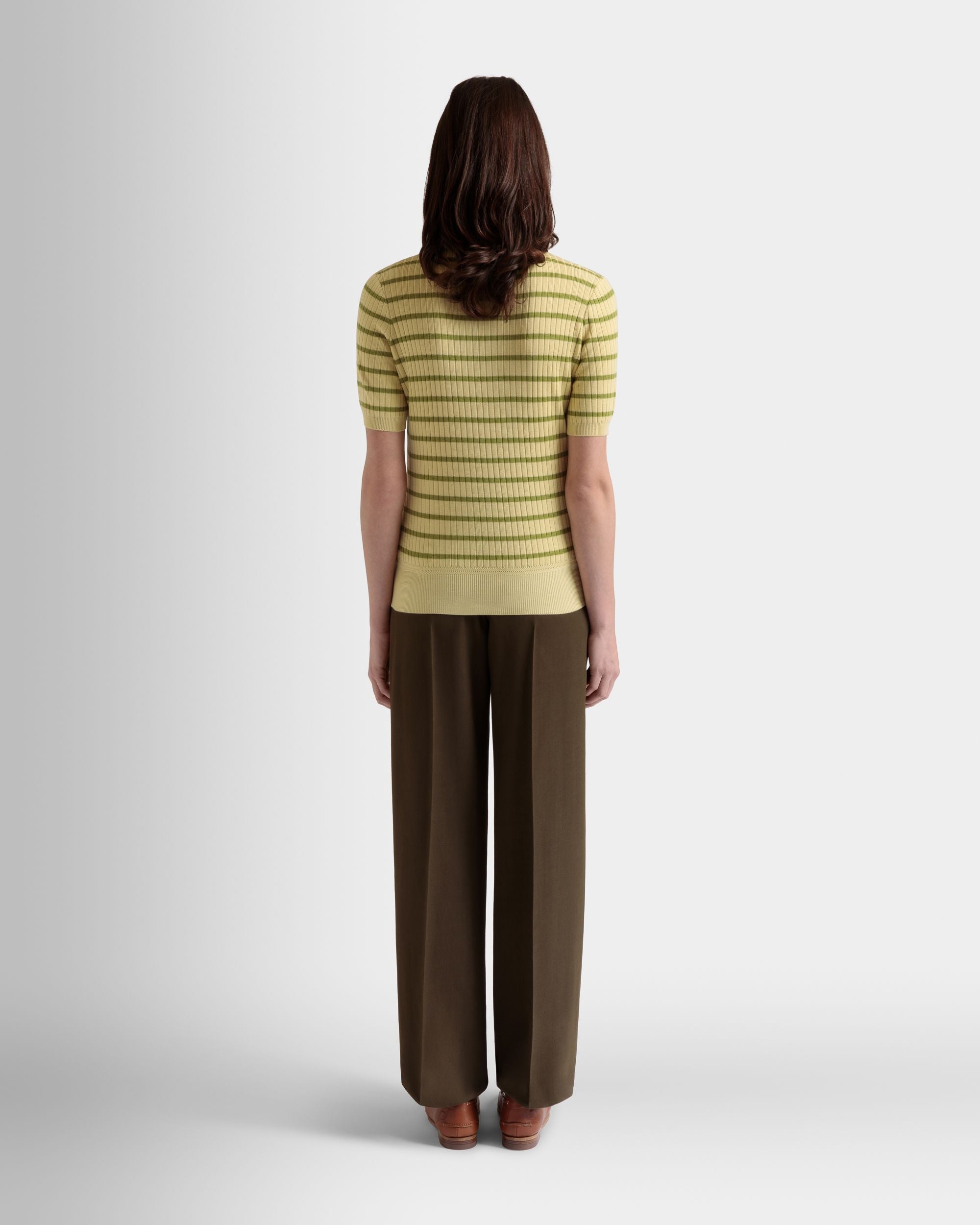 Polo In Misto Lana Dusty Yellow Lavorata A Maglia - Donna - Bally - 06
