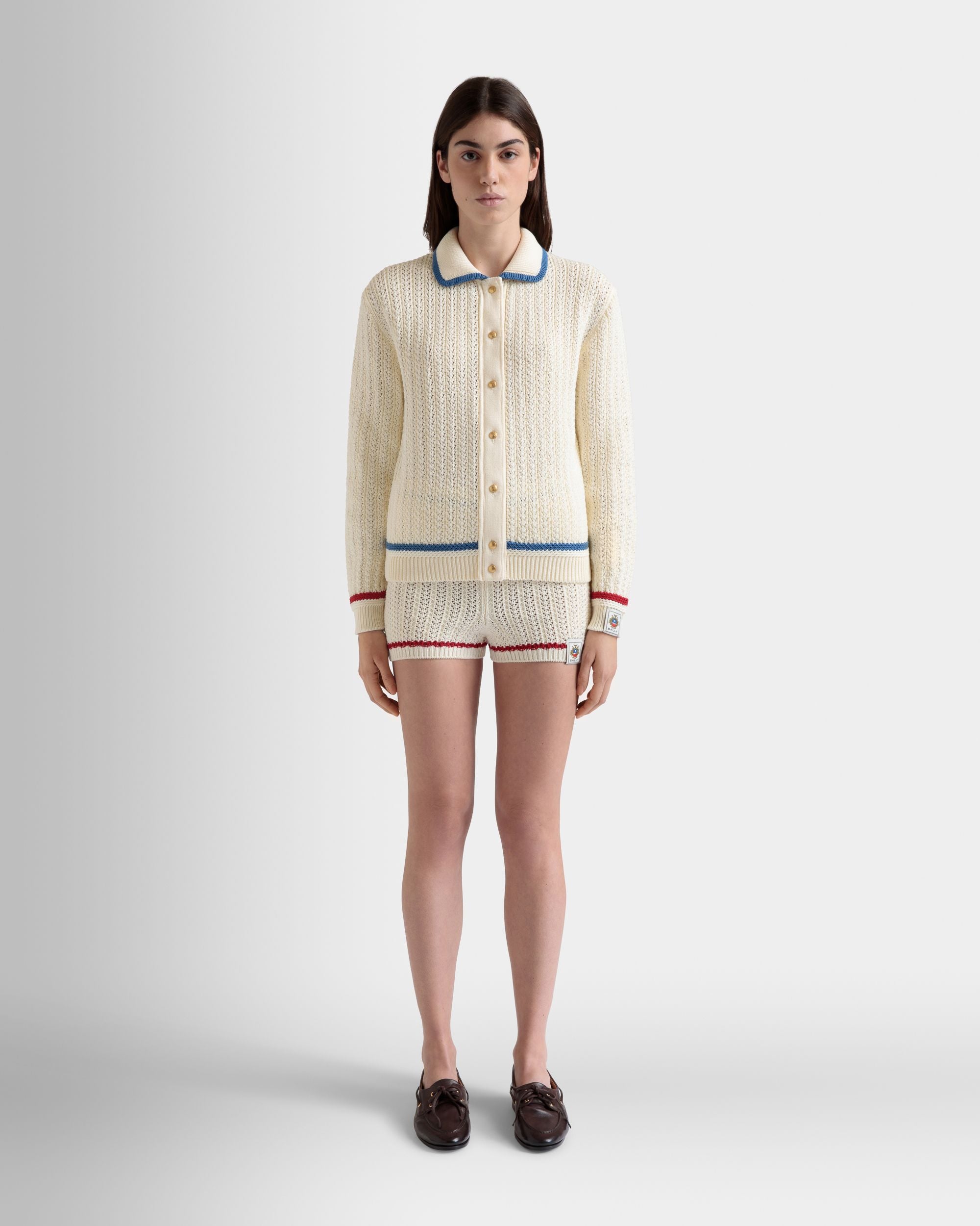 Cardigan In Cotone Color Avorio - Donna - Bally - 02