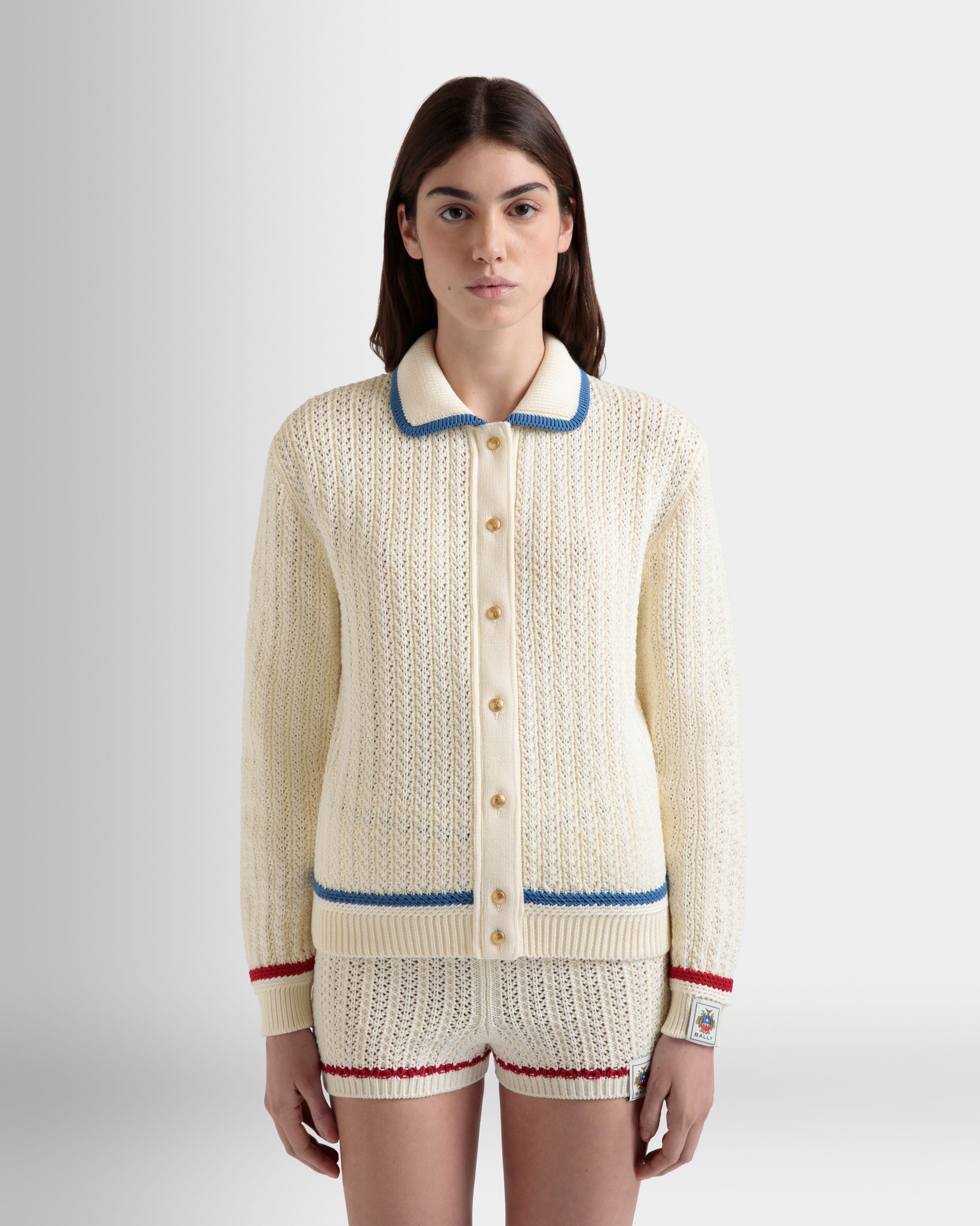 Cardigan In Cotone Color Avorio - Donna - Bally - 07