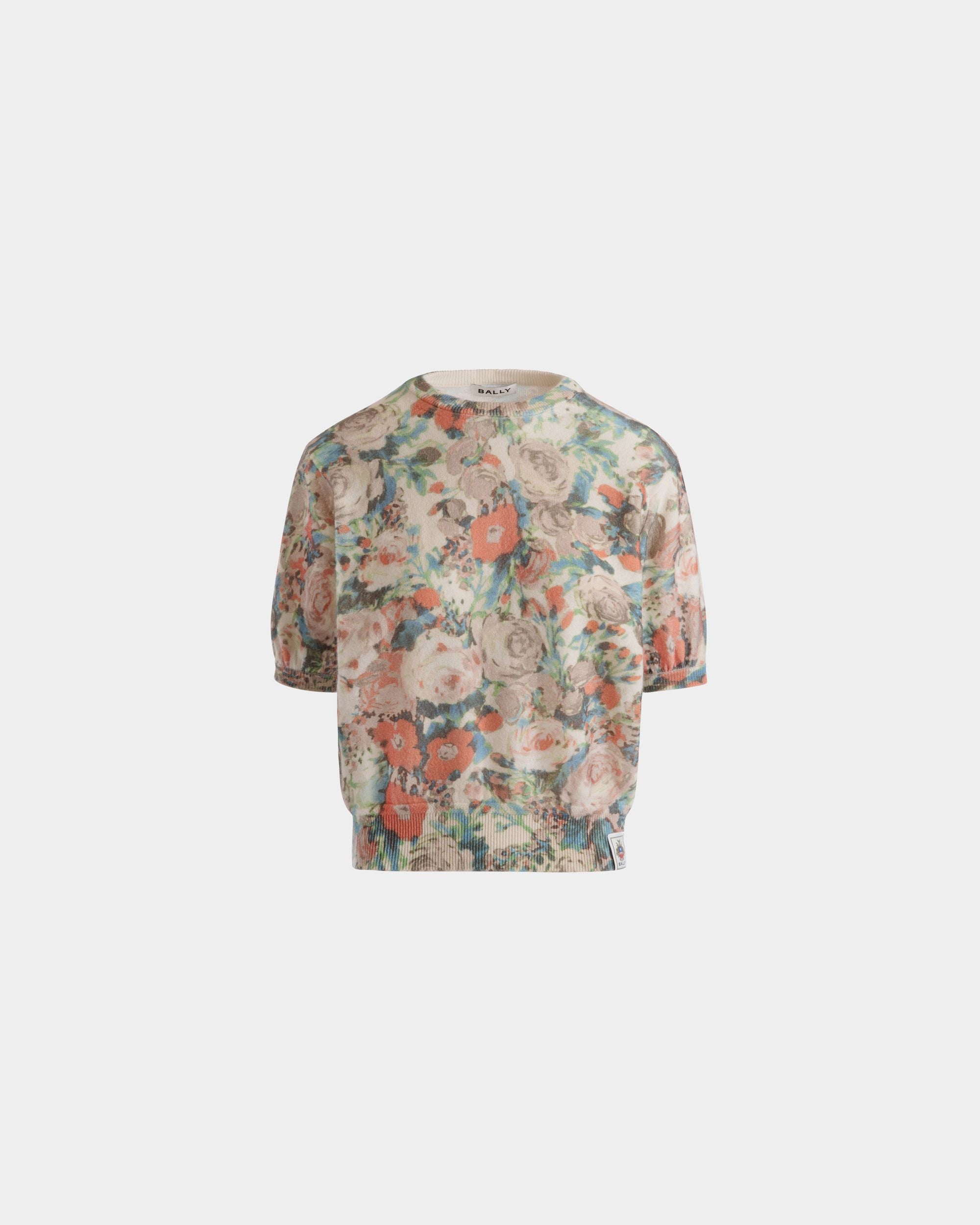 Top In Maglia Di Cashmere Multicolore Con Stampa Rosengarten - Donna - Bally - 01