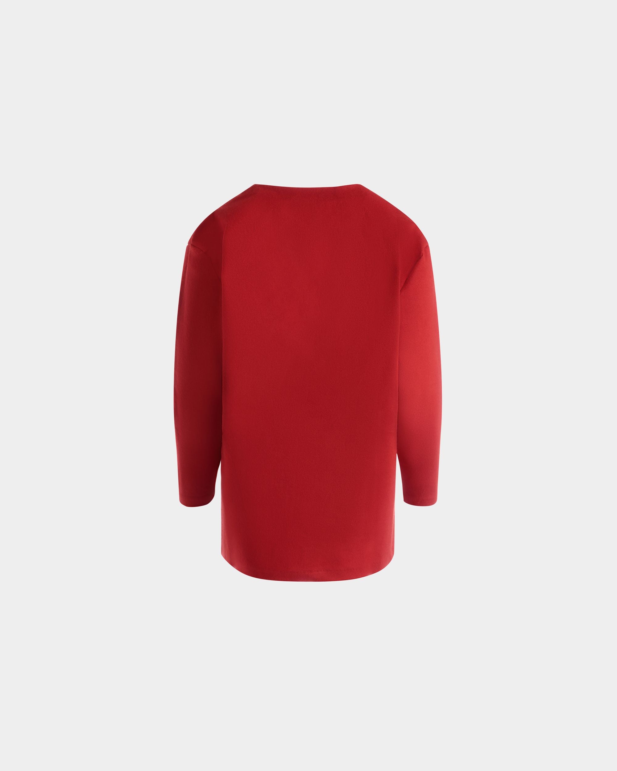 Cardigan In Misto Lana E Seta Rosso - Donna - Bally - 07