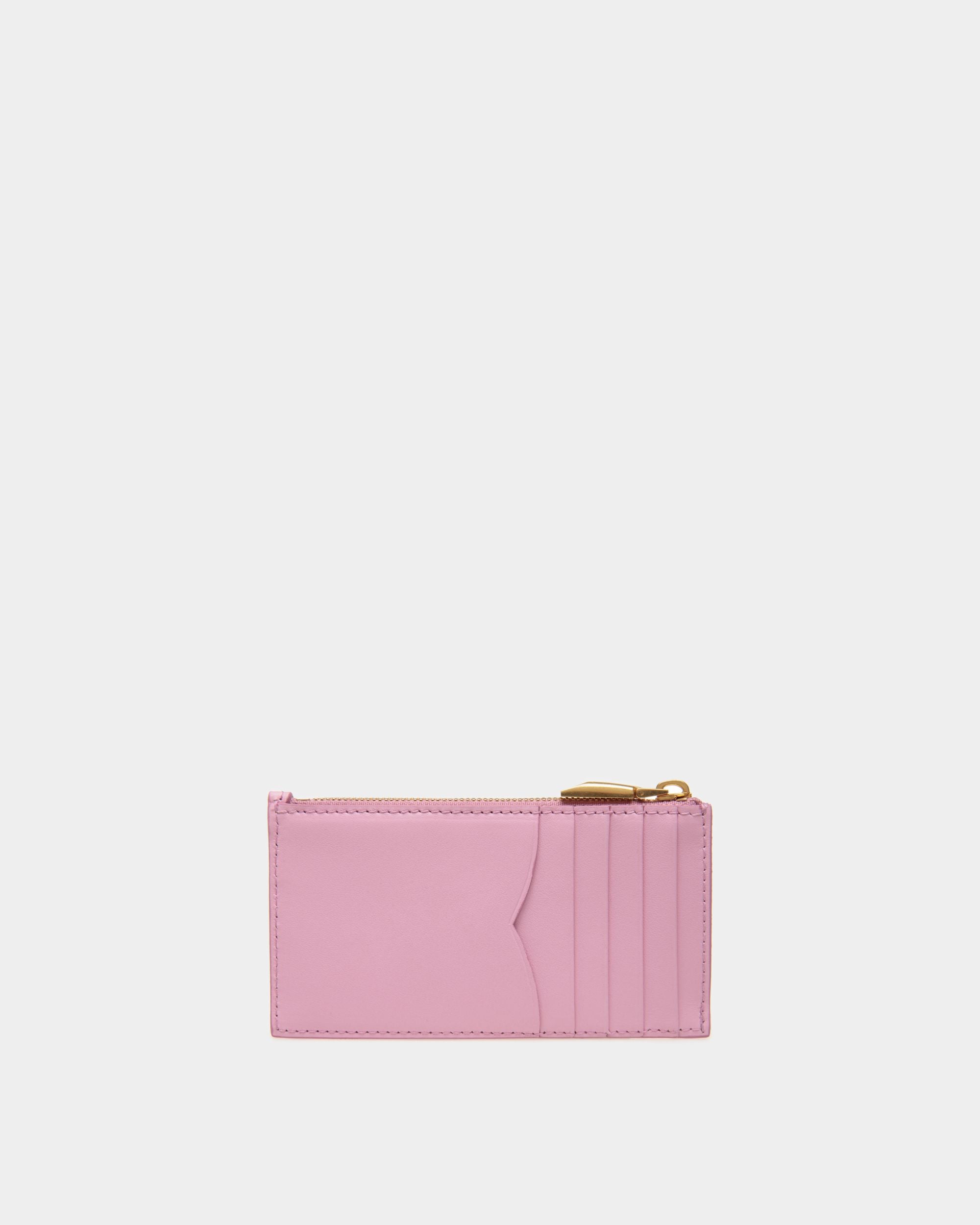 Portacarte Con Zip Emblem In Pelle Rosa - Donna - Bally - 02