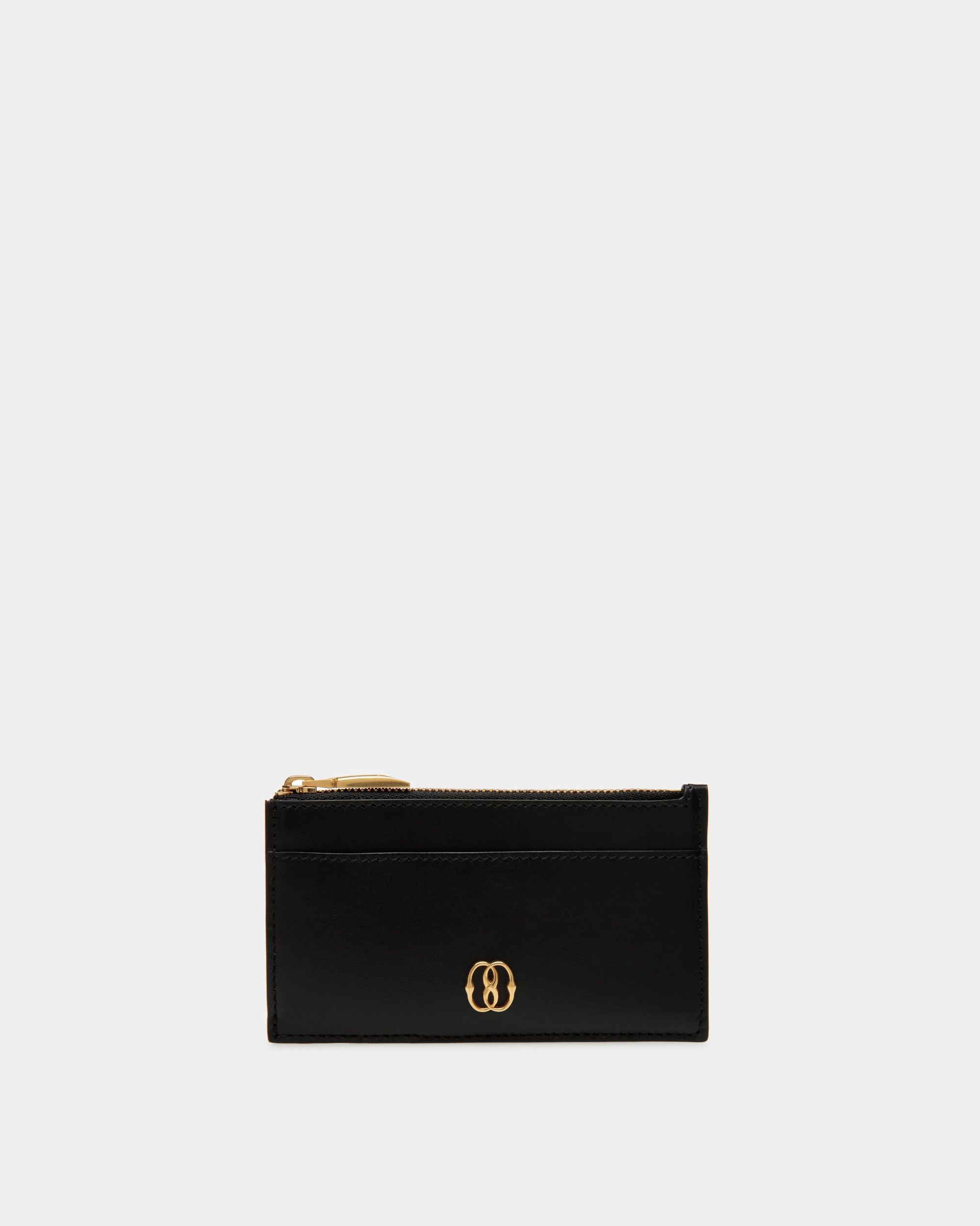 Portacarte Emblem In Pelle Nera - Donna - Bally - 01