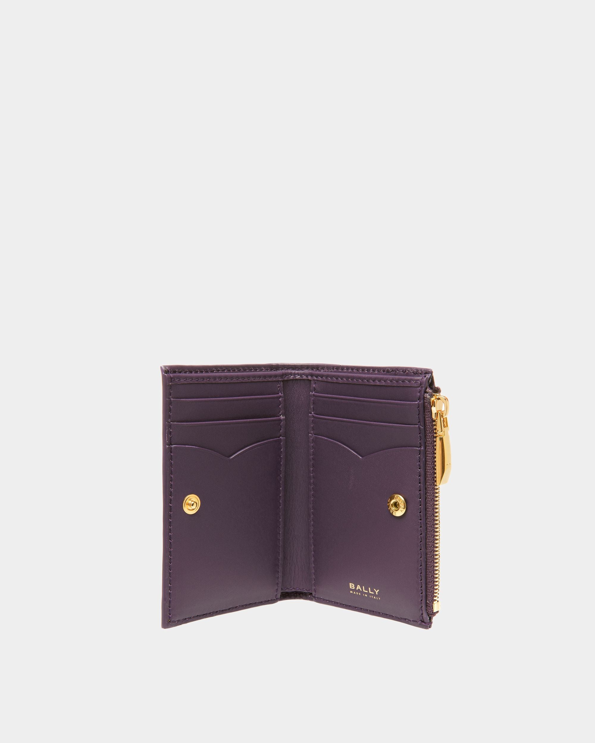 Portafoglio Emblem In Pelle Color Orchidea - Donna - Bally - 03