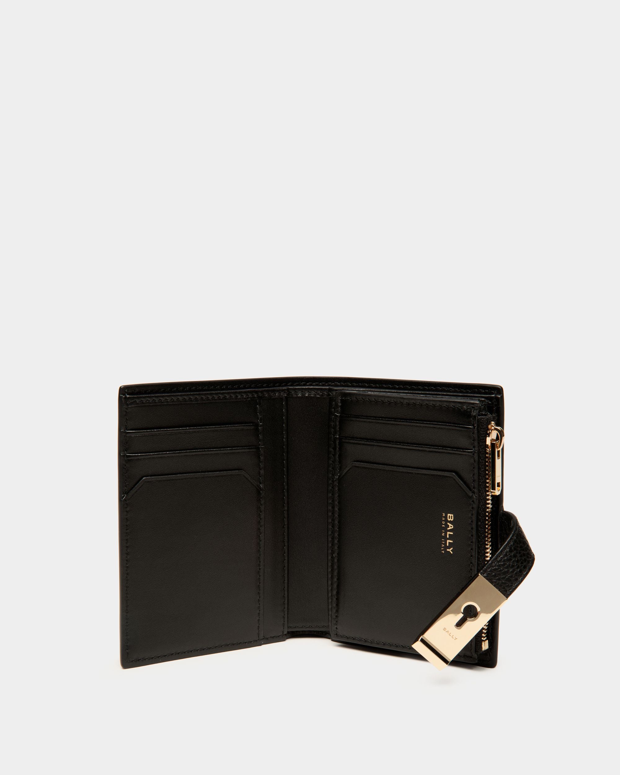 Portafoglio Lock Me In Pelle Granata Nera - Donna - Bally - 03