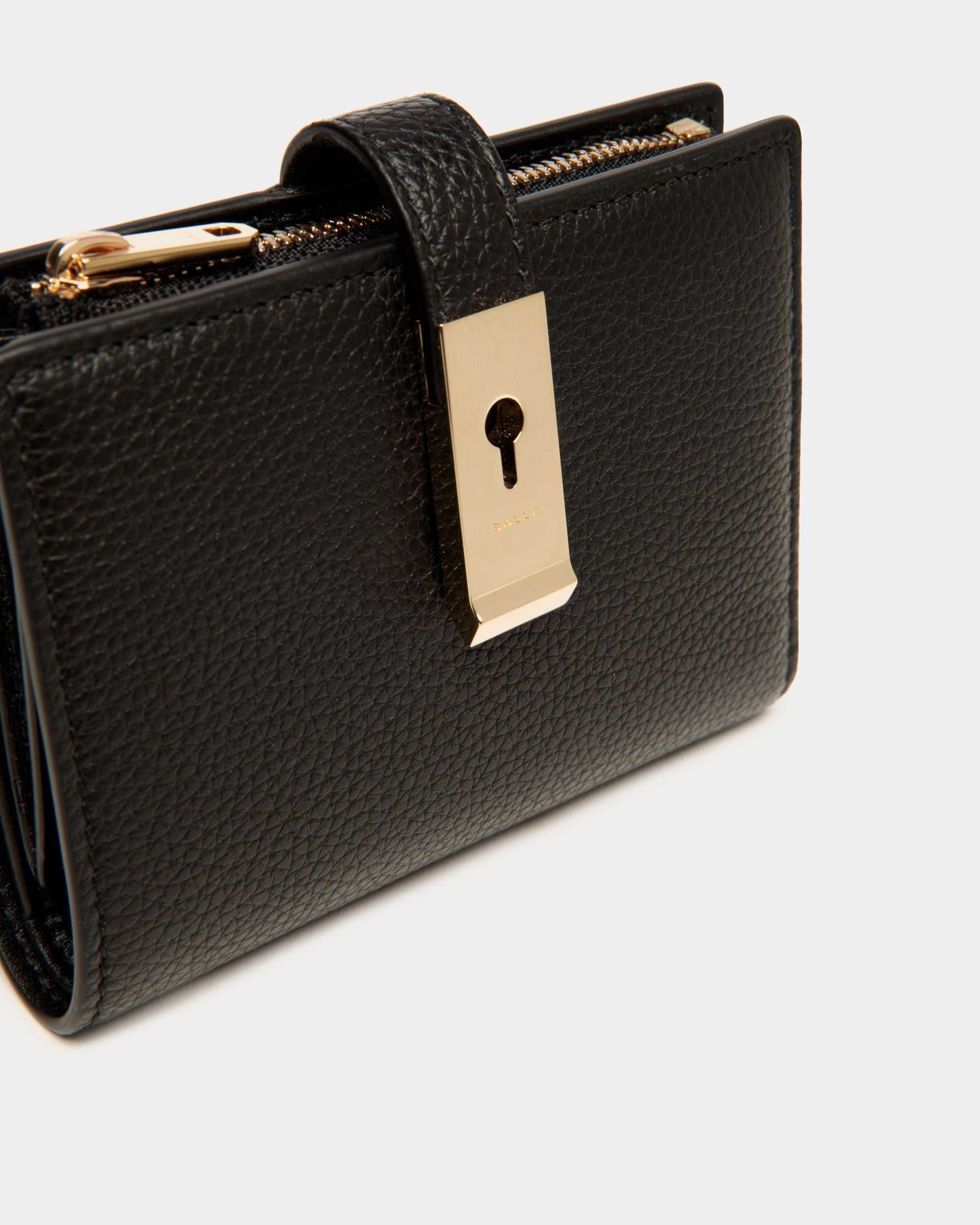 Portafoglio Lock Me In Pelle Granata Nera - Donna - Bally - 04