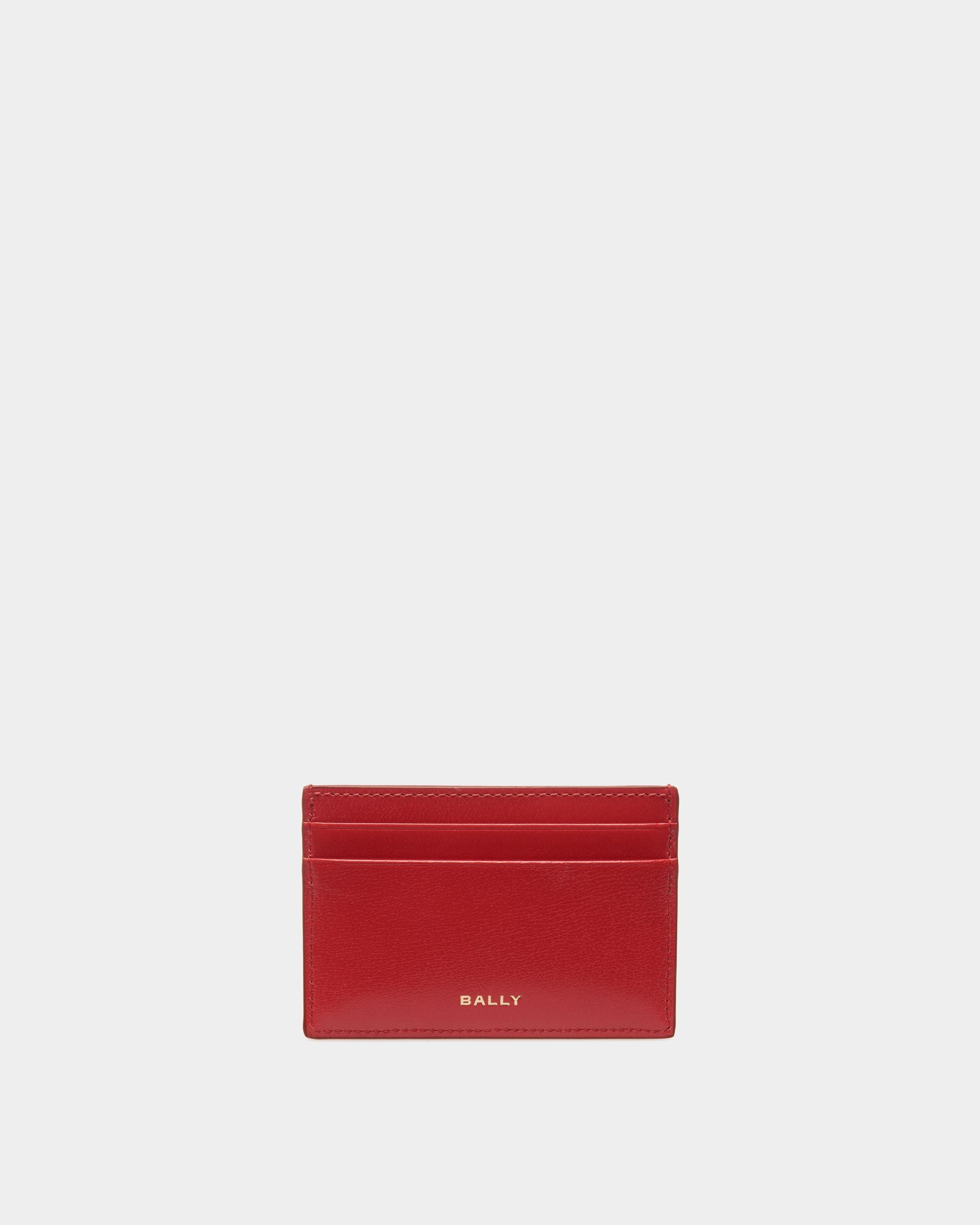 Portacarte Swissness In Pelle Rossa Con Borchie - Donna - Bally - 02