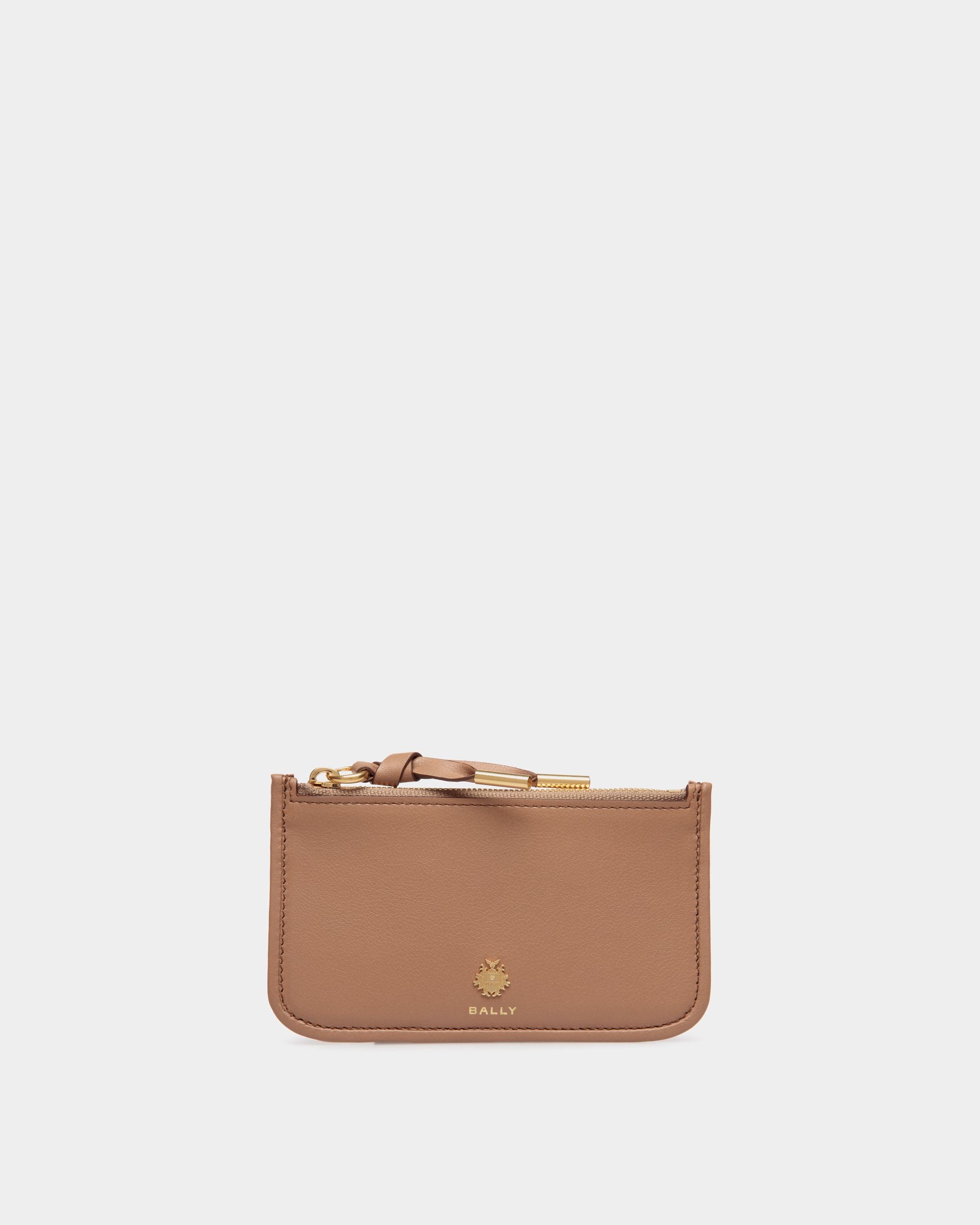 Portacarte Con Zip Bally Essential In Pelle Praline Beige - Donna - Bally - 01