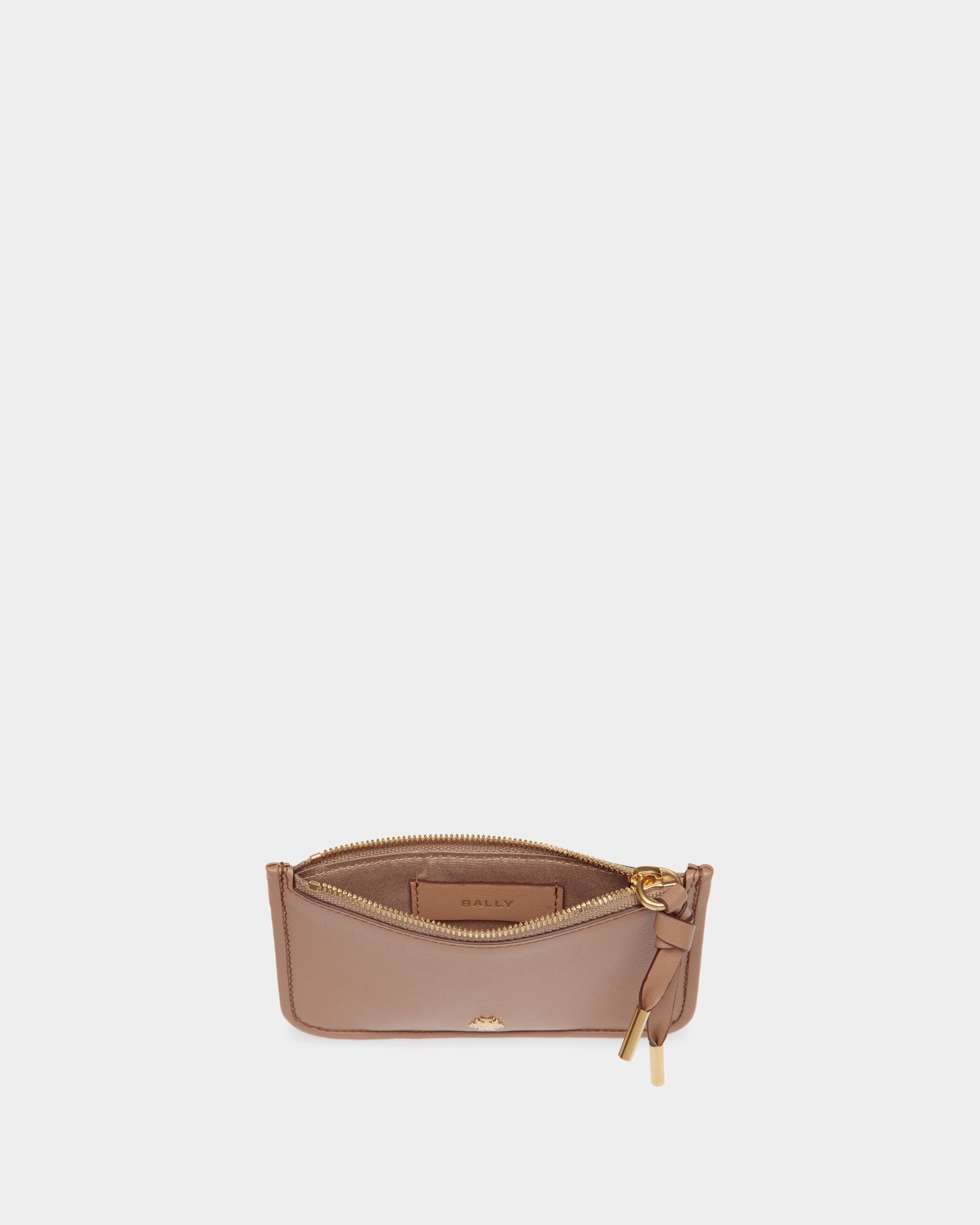 Portacarte Con Zip Bally Essential In Pelle Praline Beige - Donna - Bally - 03