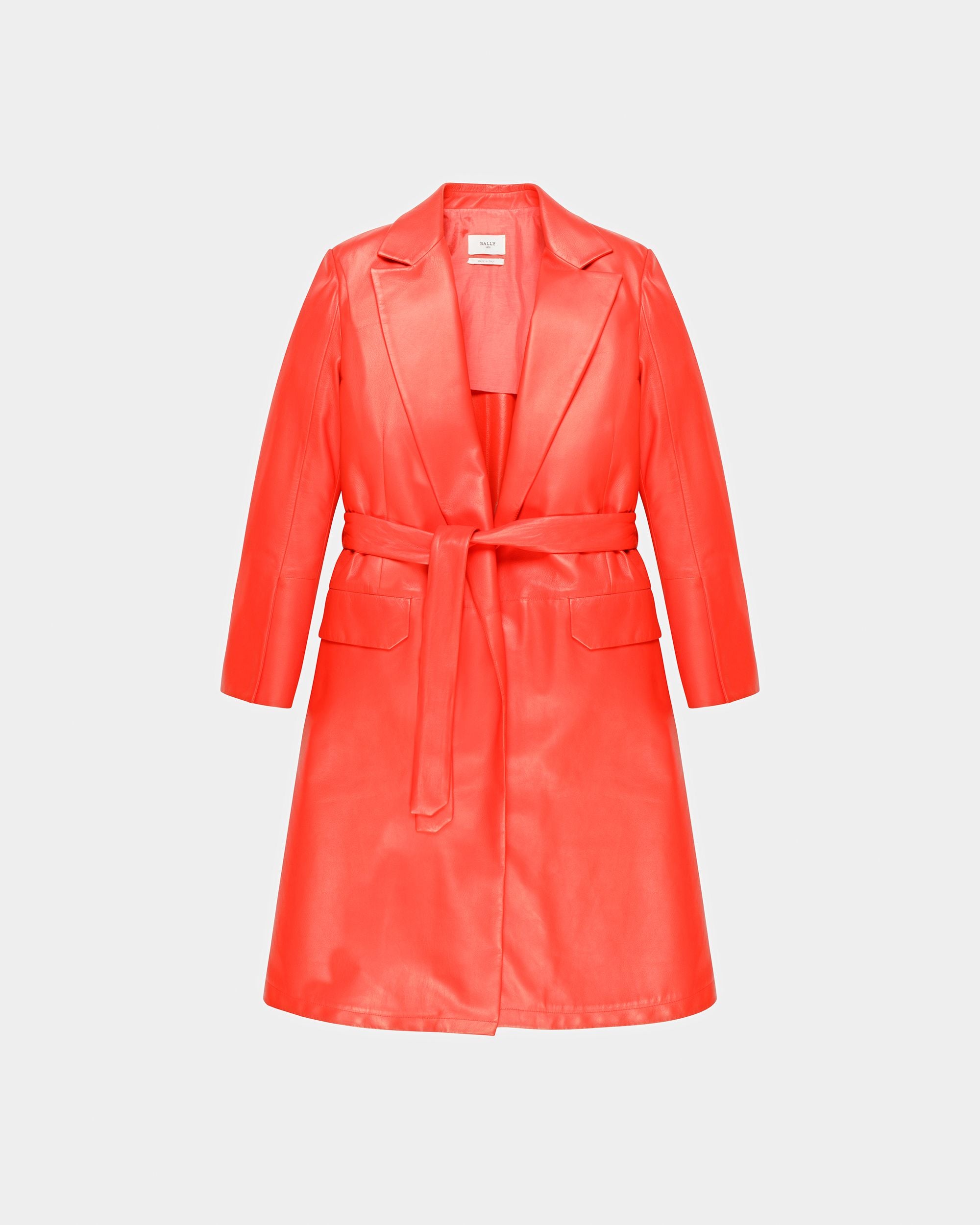 Cappotto In Pelle Arancione - Donna - Bally - 01