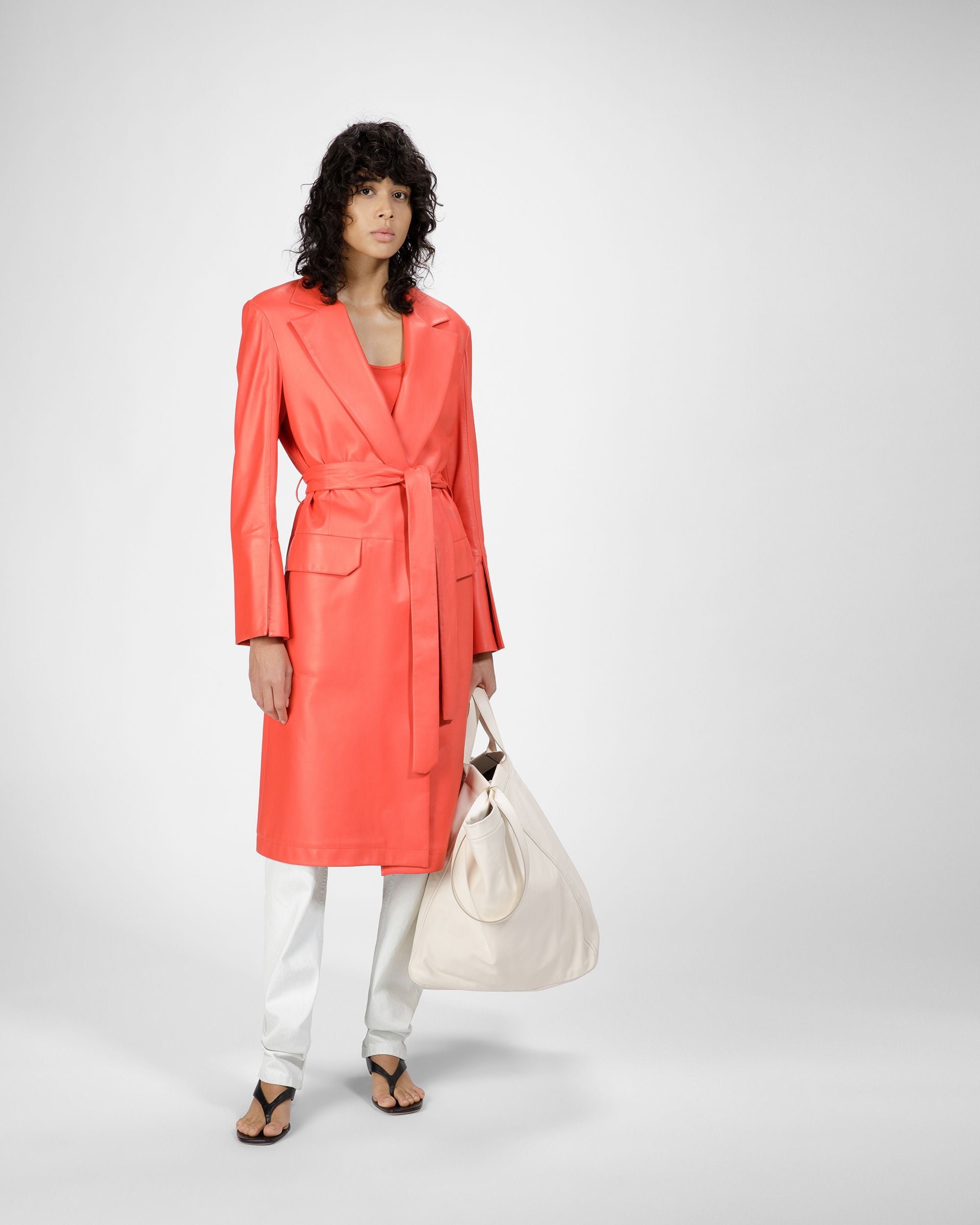 Cappotto In Pelle Arancione - Donna - Bally - 04