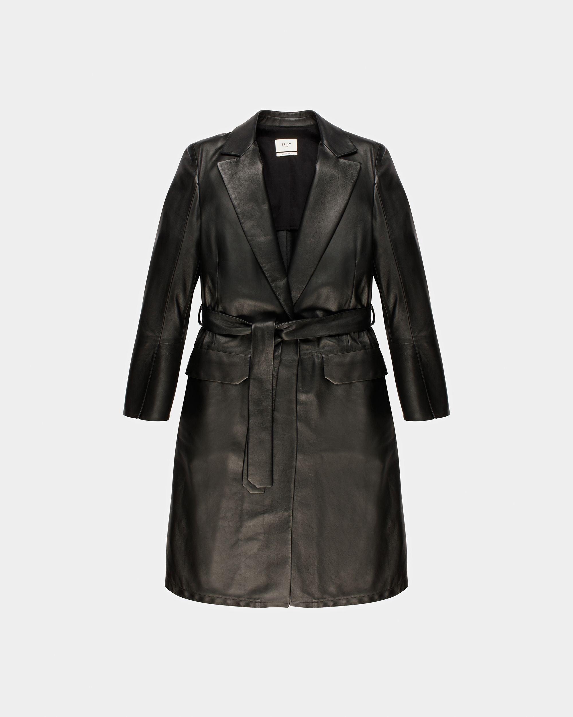 Cappotto In Pelle Nera - Donna - Bally - 01