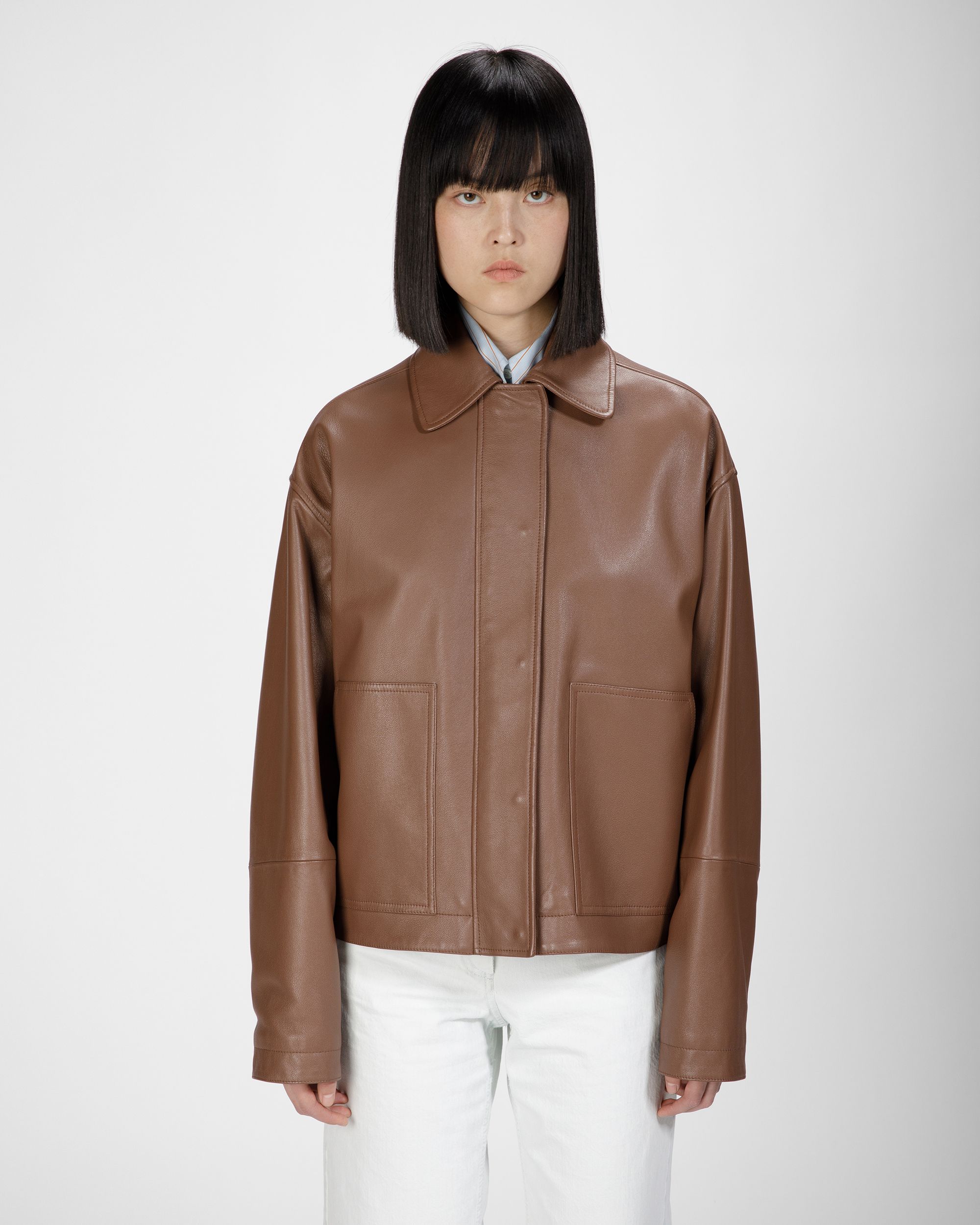 Giacca In Pelle Marrone - Donna - Bally - 01