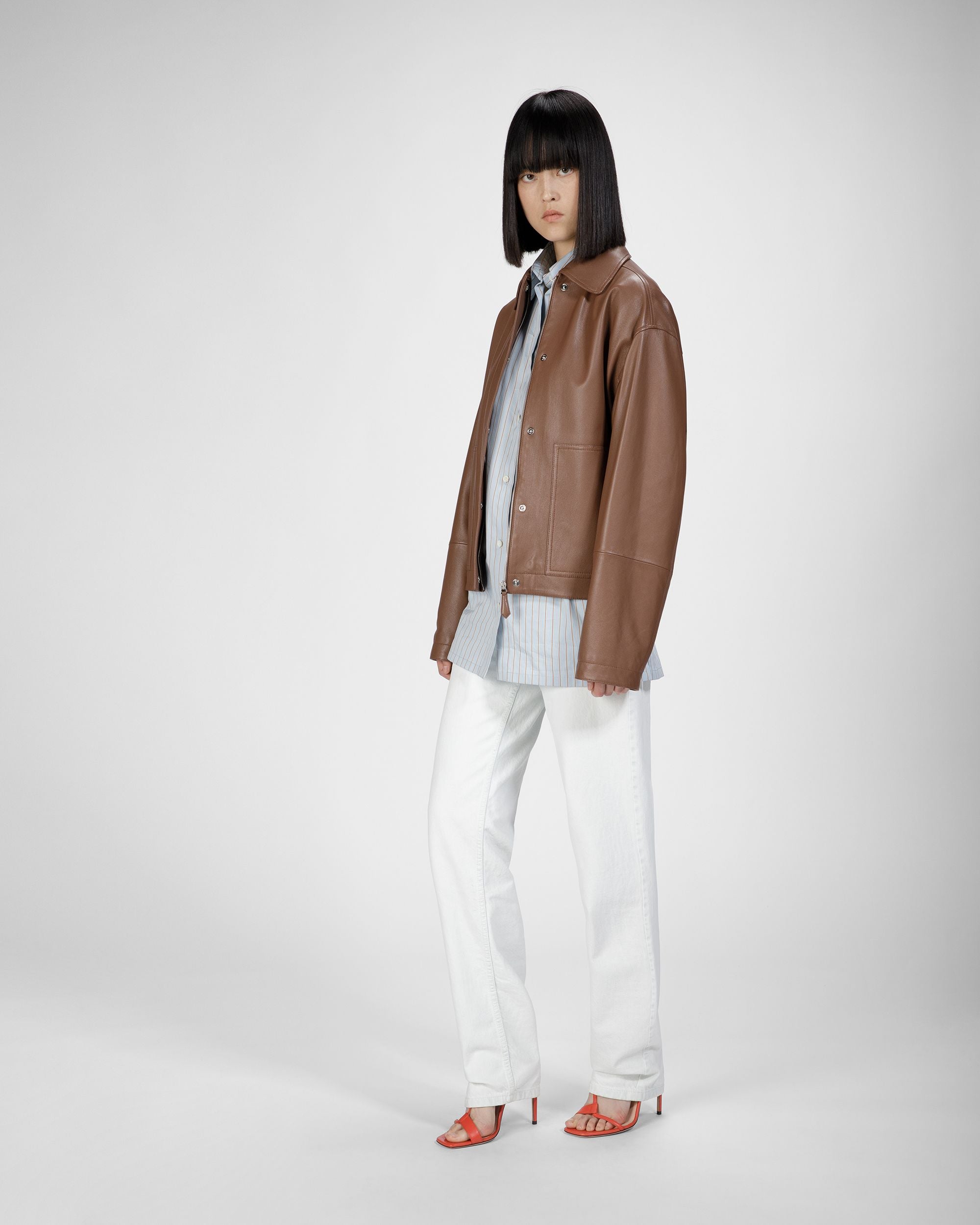 Giacca In Pelle Marrone - Donna - Bally - 04