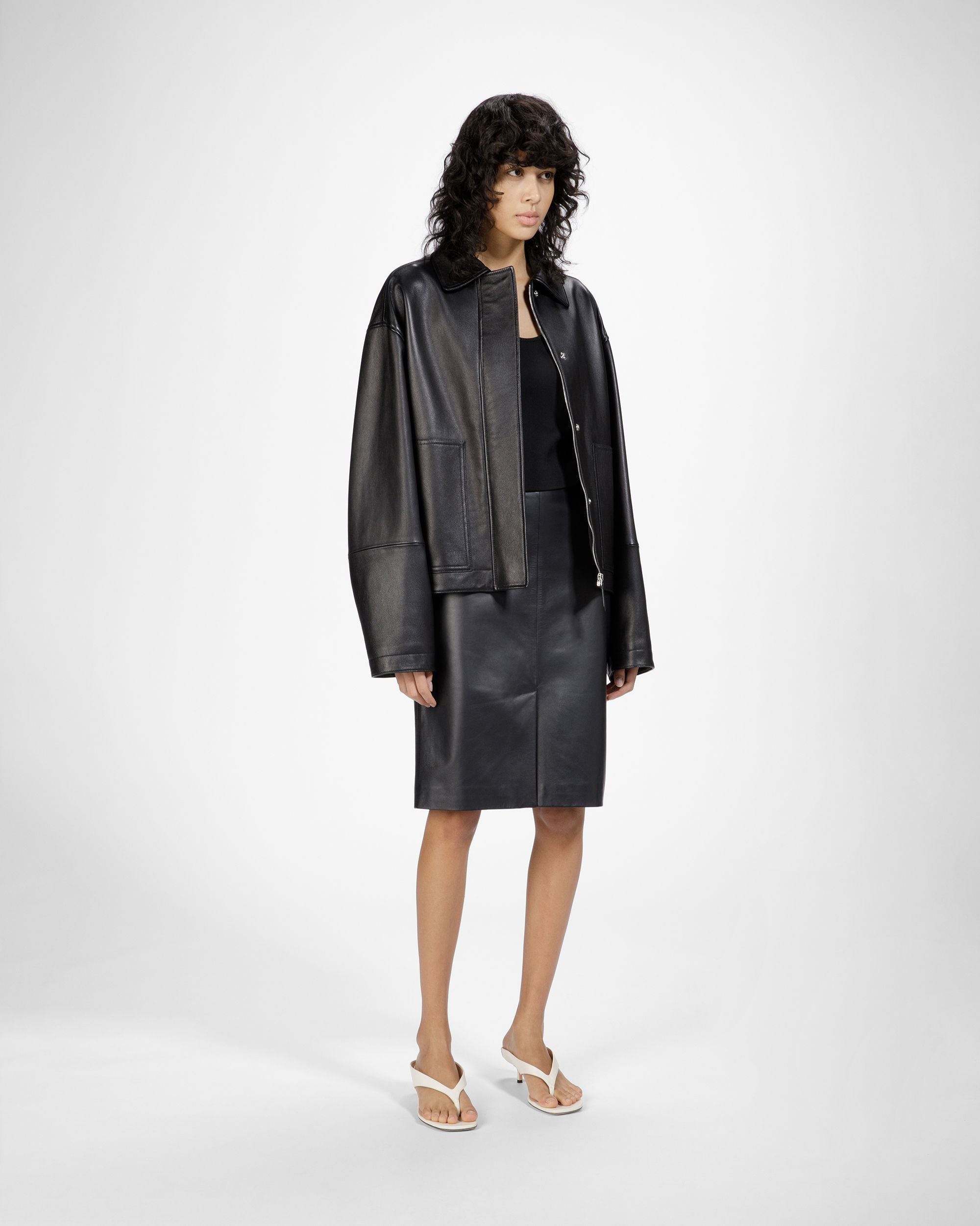 Giacca In Pelle Nera - Donna - Bally - 05