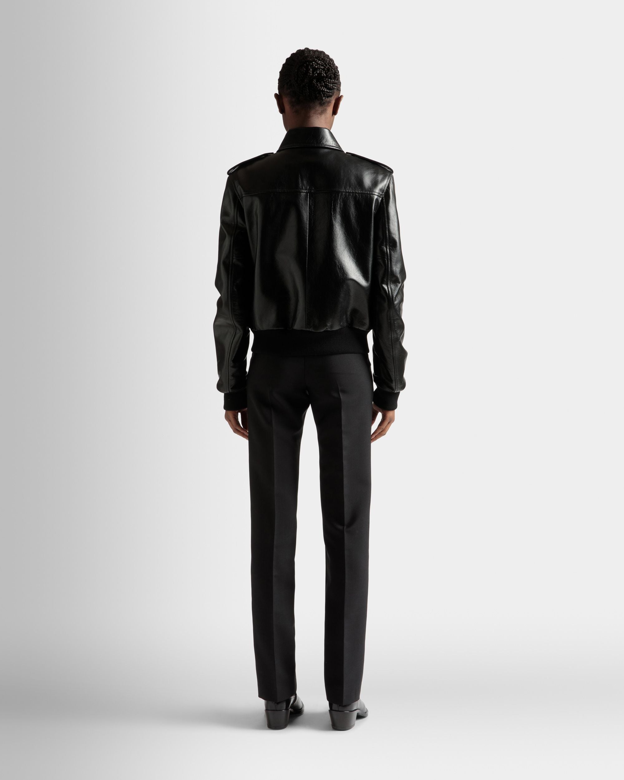 Bomber In Pelle Nera - Donna - Bally - 05