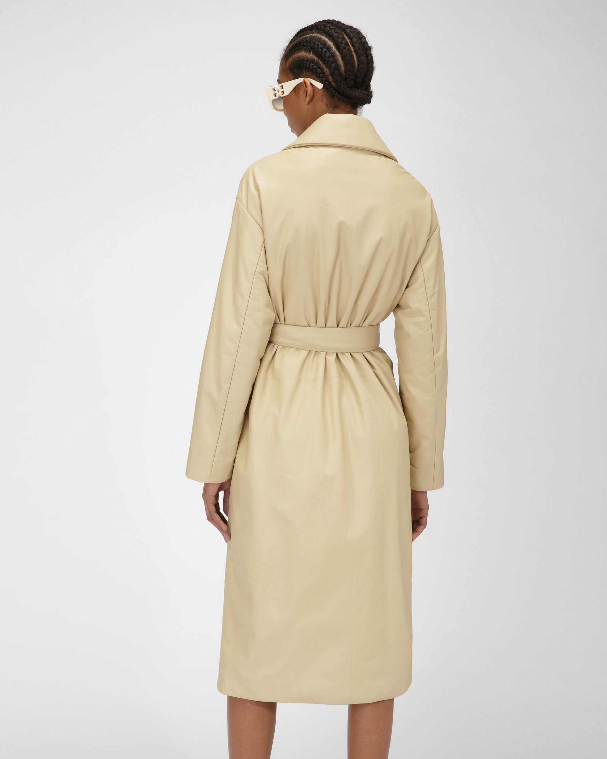 Cappotto Imbottito In Pelle Beige - Donna - Bally - 07