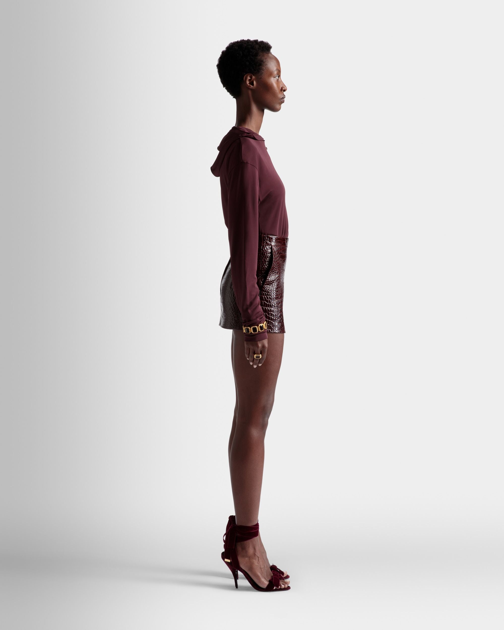 Gonna In Pelle Bordeaux - Donna - Bally - 05