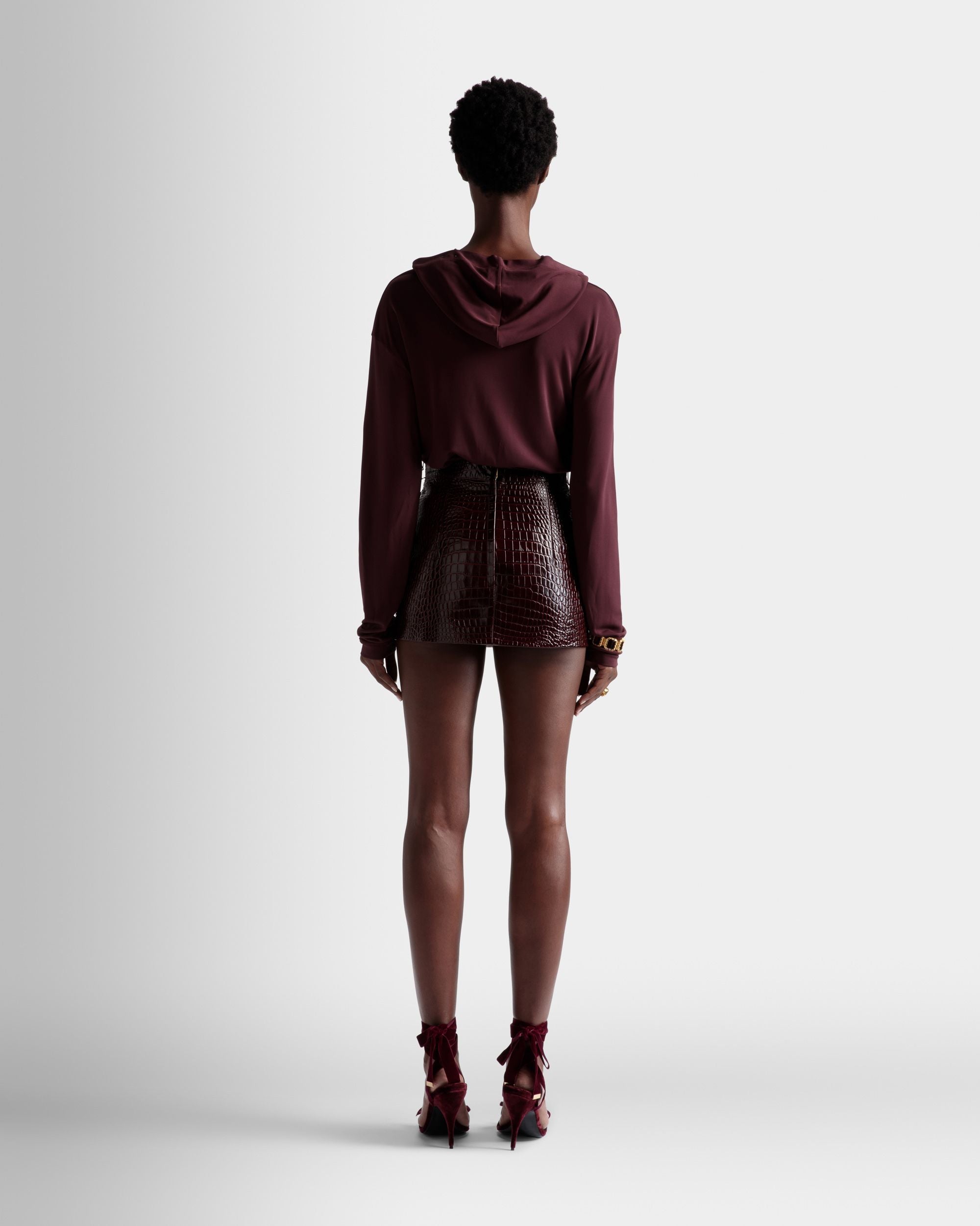 Gonna In Pelle Bordeaux - Donna - Bally - 06