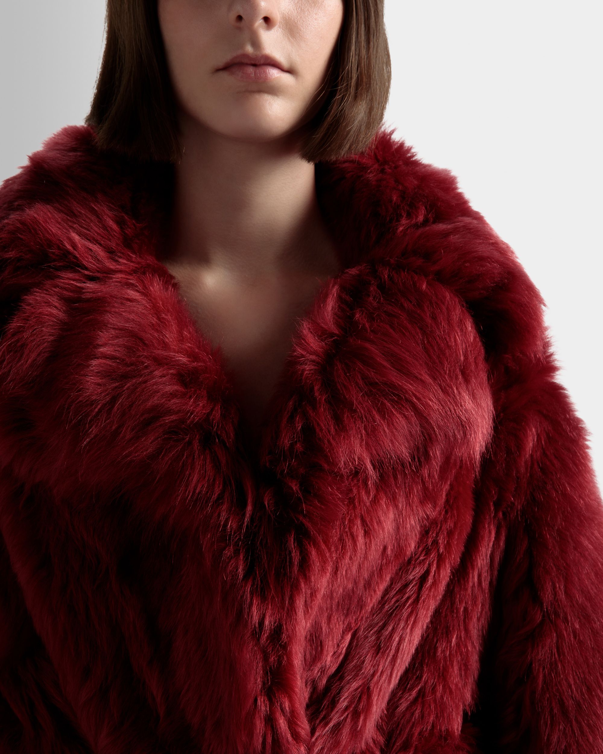 Cappotto In Velours In Pelle Rossa - Donna - Bally - 04