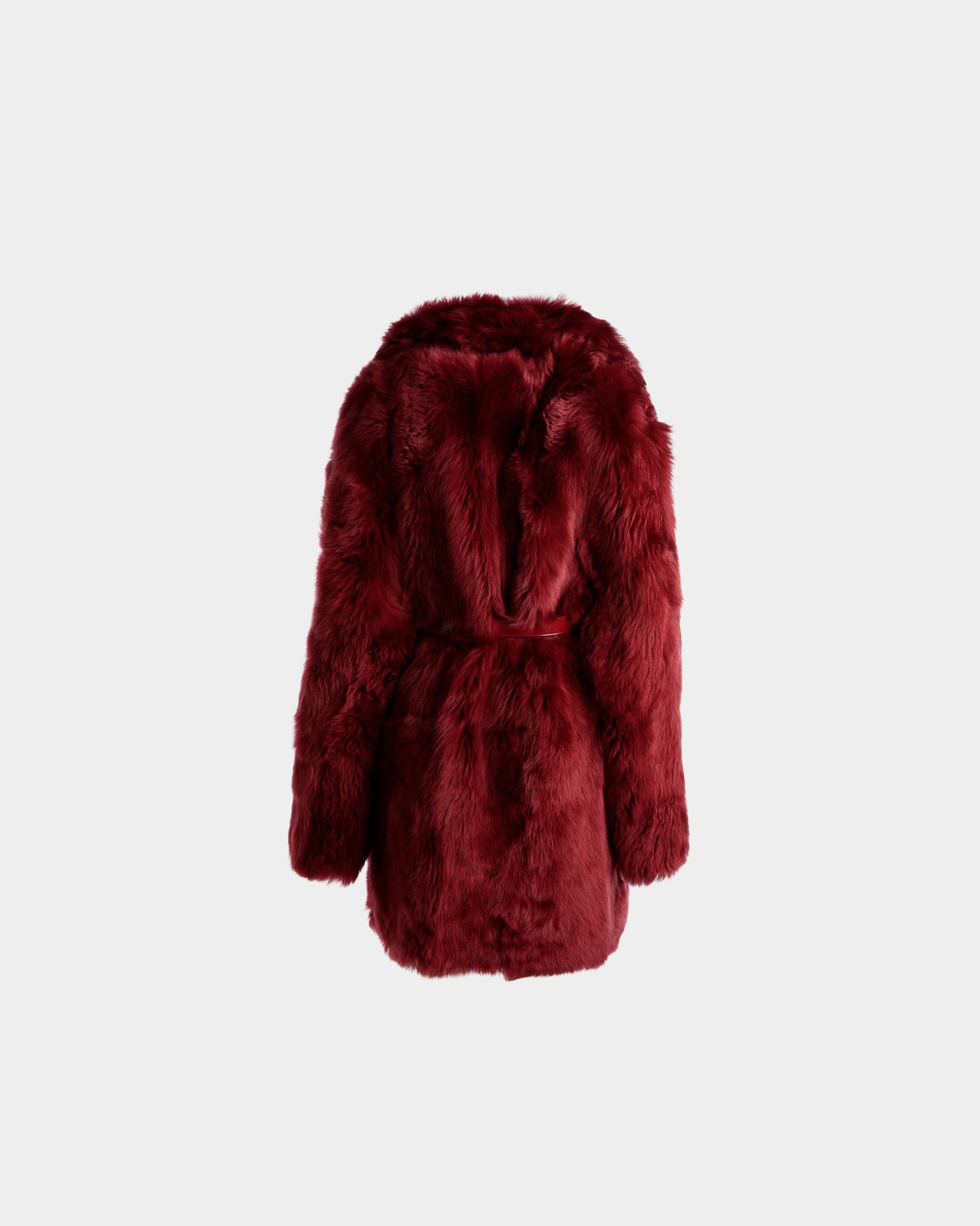 Cappotto In Velours In Pelle Rossa - Donna - Bally - 07