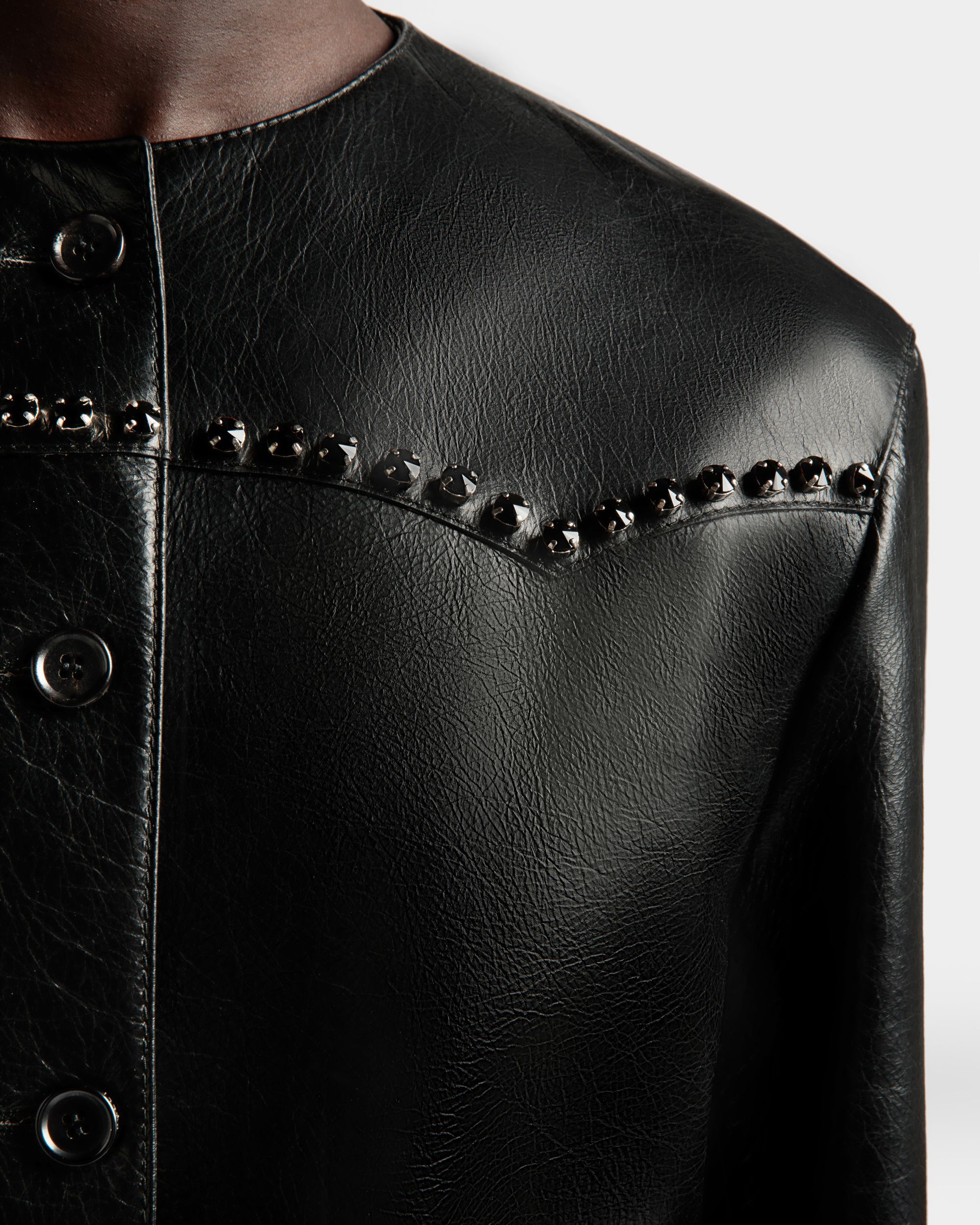 Giacca in Pelle Nera - Donna - Bally - 04