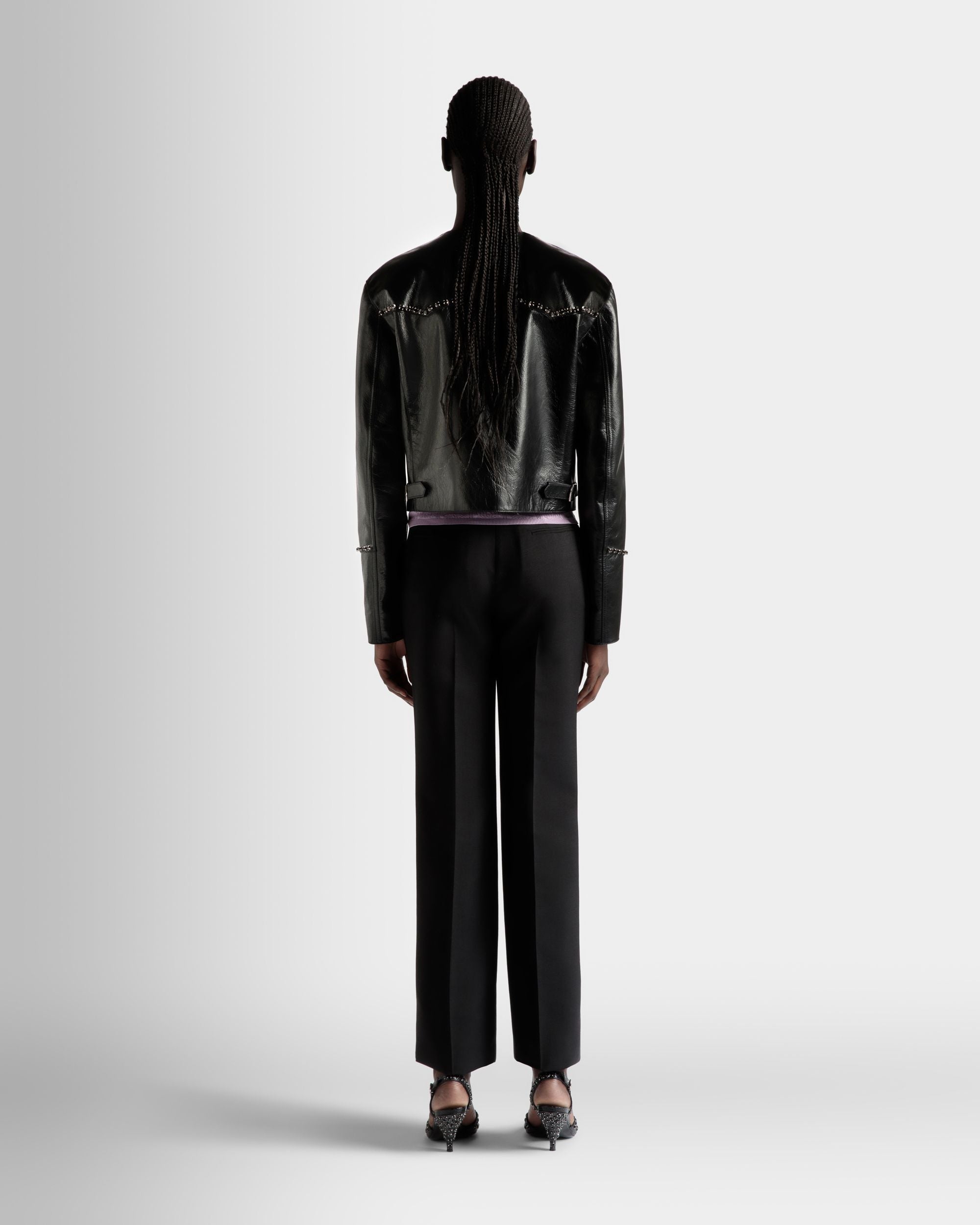 Giacca in Pelle Nera - Donna - Bally - 06