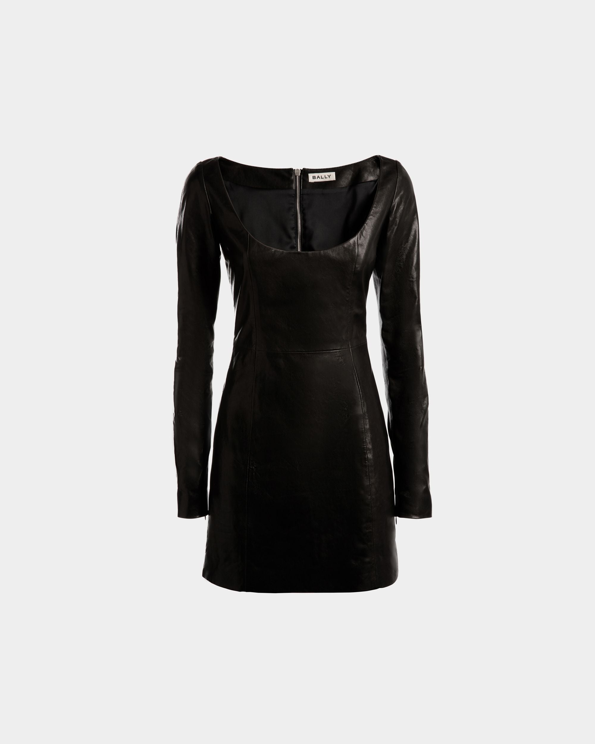 Mini Abito A Maniche Lunghe In Pelle Nera - Donna - Bally - 01