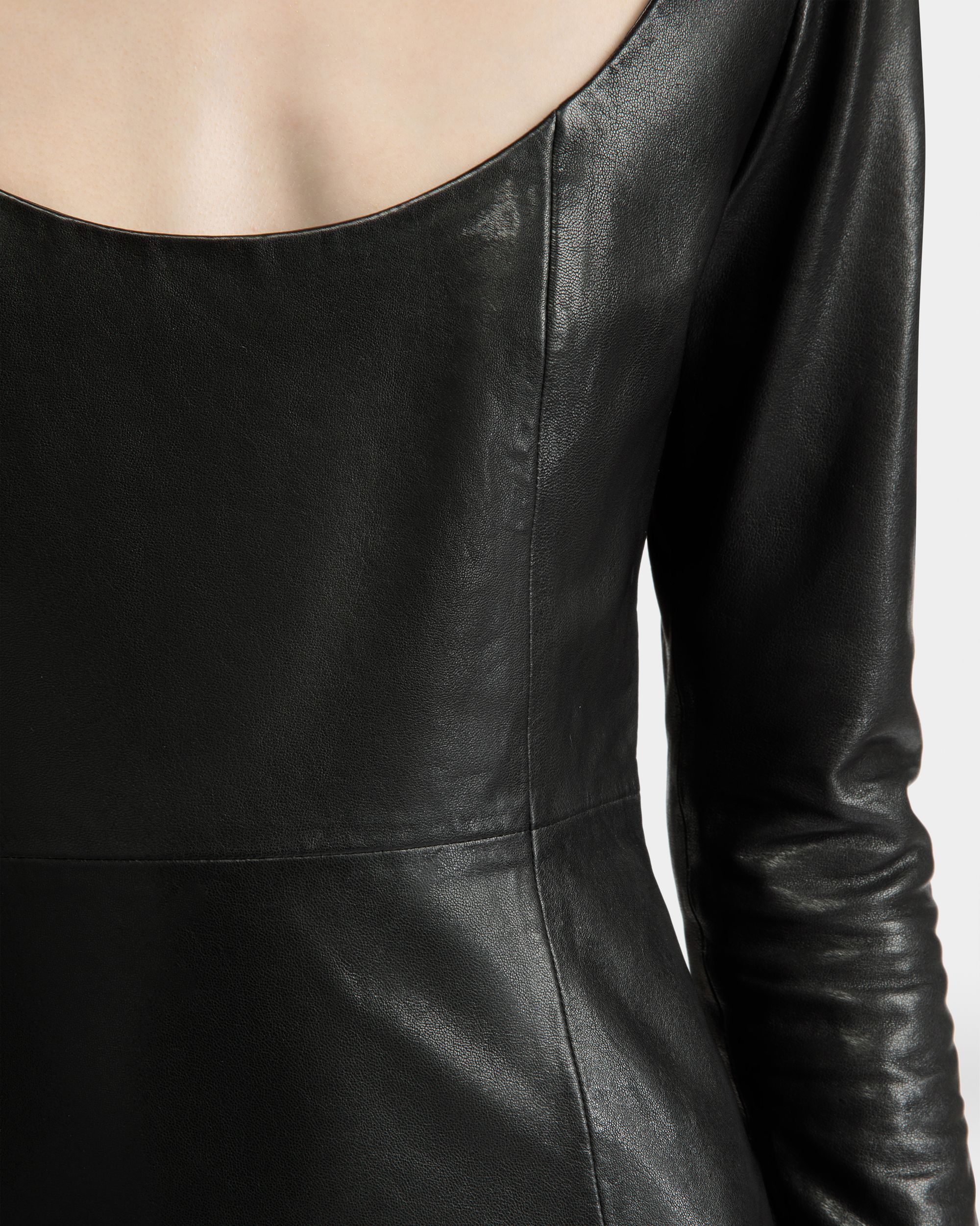 Mini Abito A Maniche Lunghe In Pelle Nera - Donna - Bally - 04