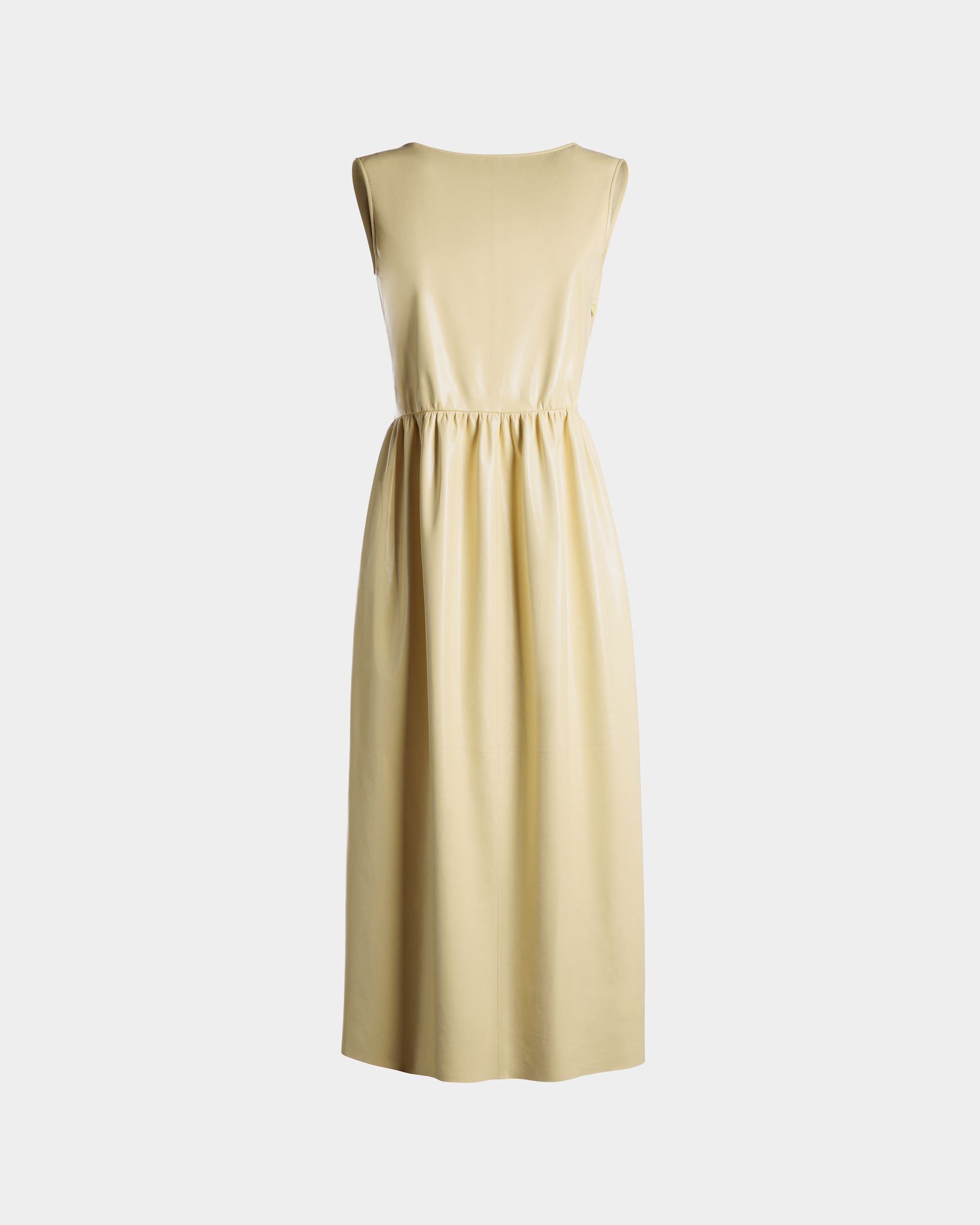 Abito Midi Smanicato In Pelle Vanana Yellow - Donna - Bally - 01