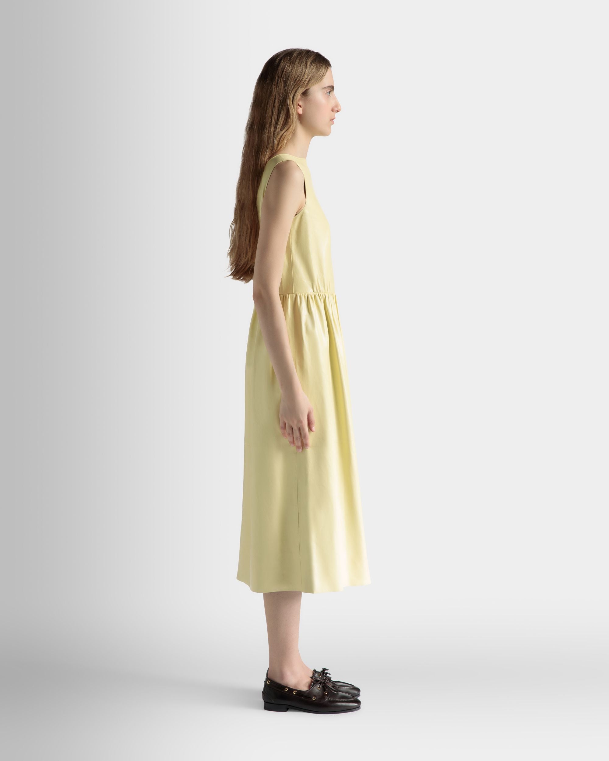 Abito Midi Smanicato In Pelle Vanana Yellow - Donna - Bally - 05