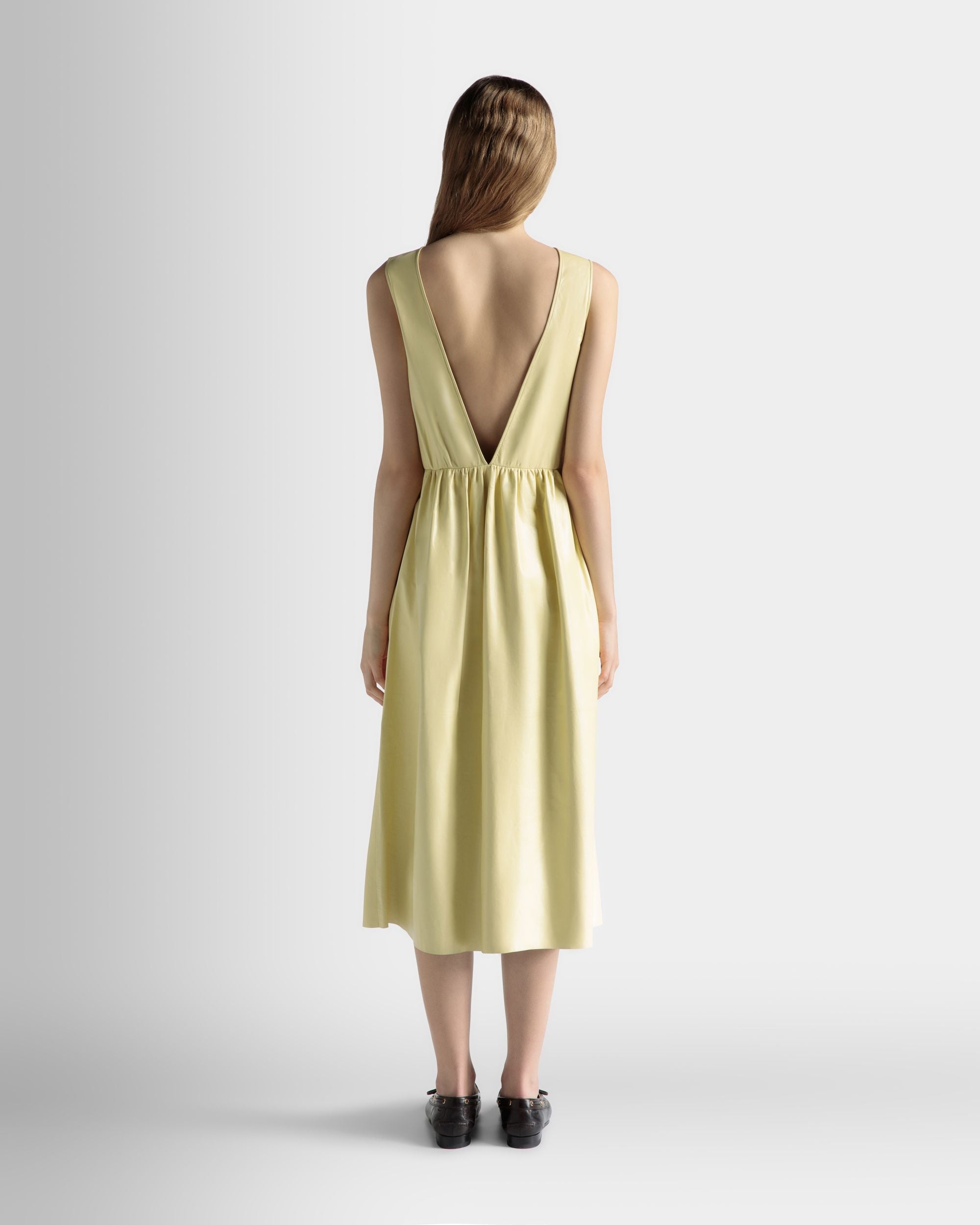Abito Midi Smanicato In Pelle Vanana Yellow - Donna - Bally - 06