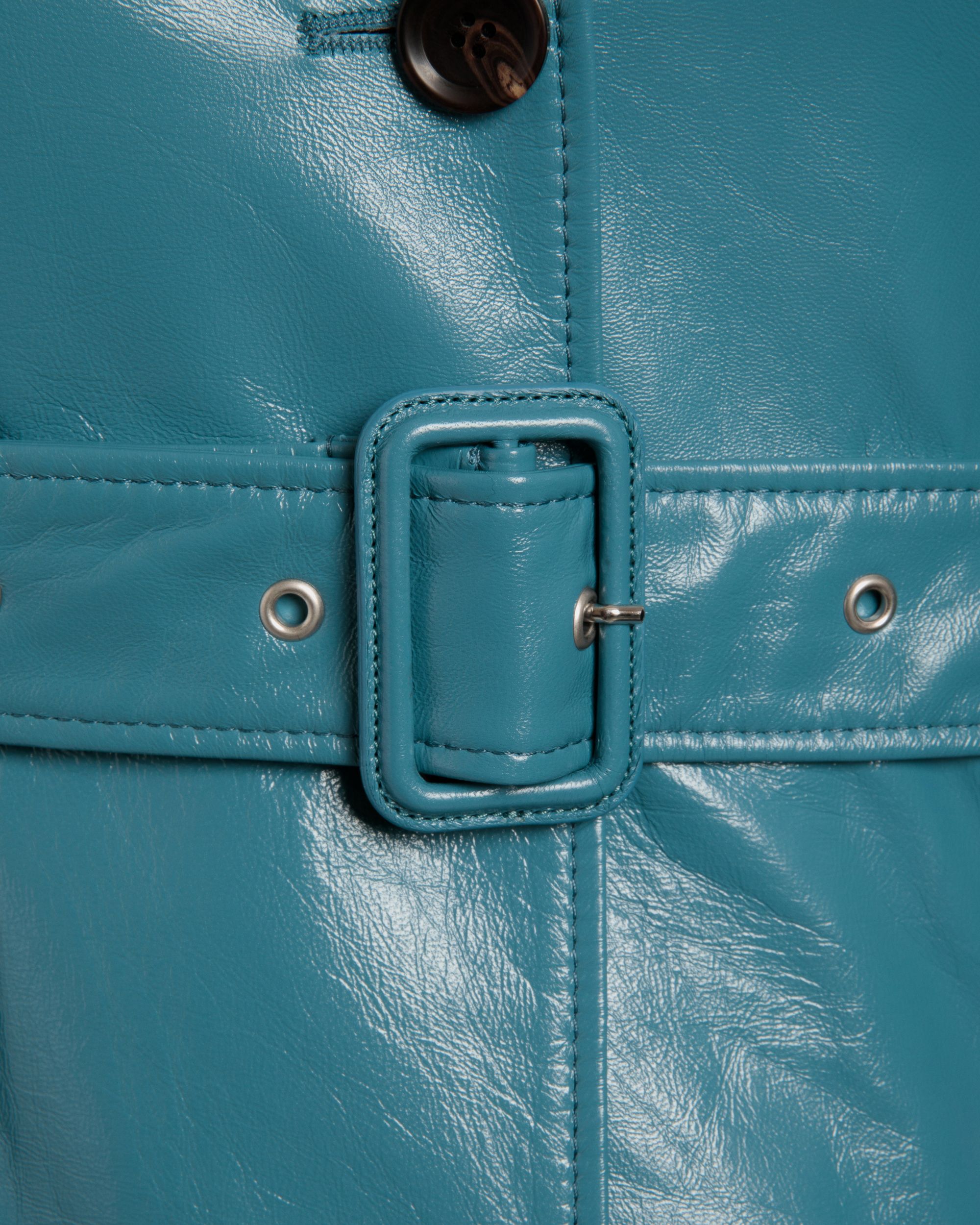 Cappotto Con Cintura In Pelle Medium Blue - Donna - Bally - 03