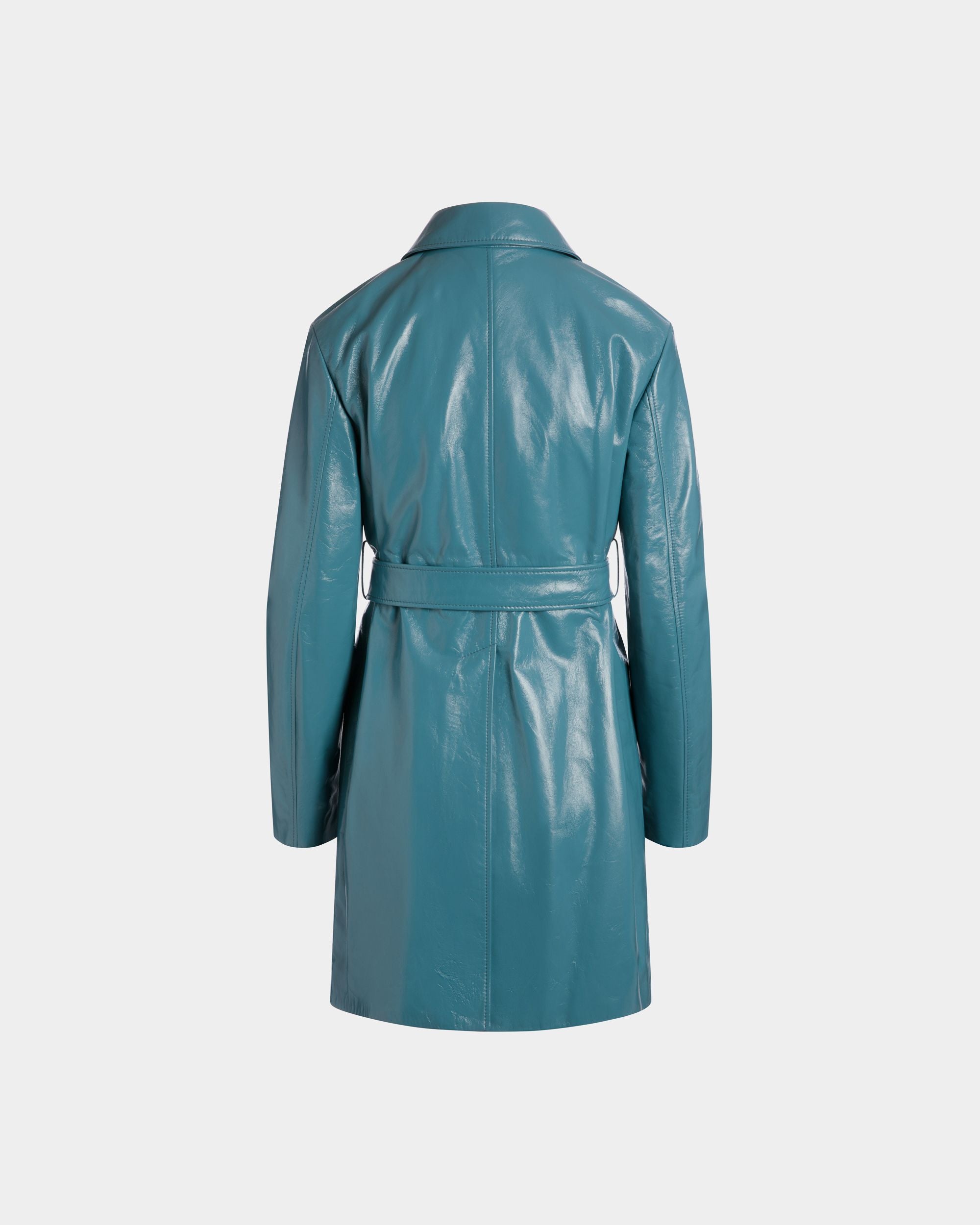 Cappotto Con Cintura In Pelle Medium Blue - Donna - Bally - 06