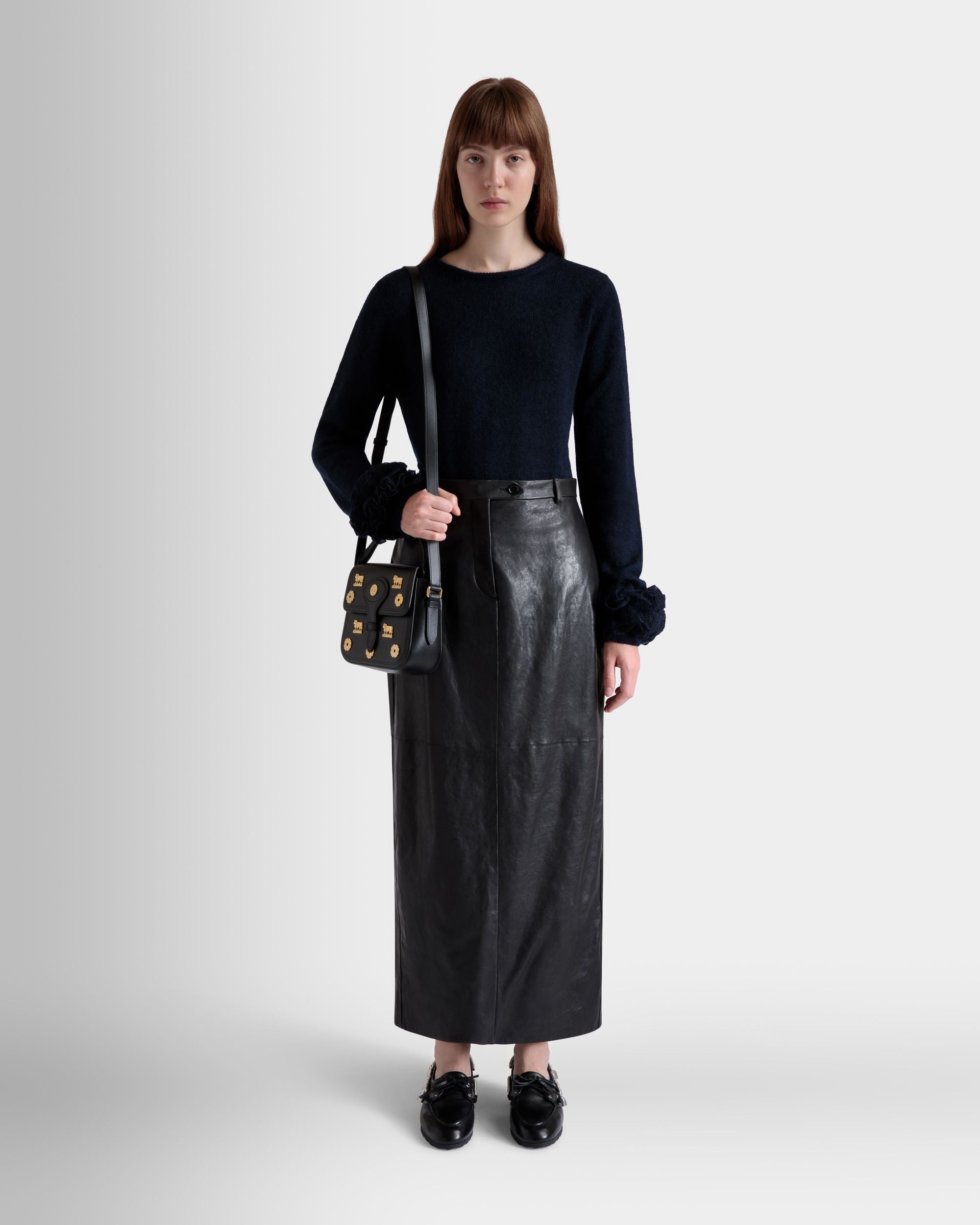 Gonna Lunga In Pelle Nera - Donna - Bally - 02