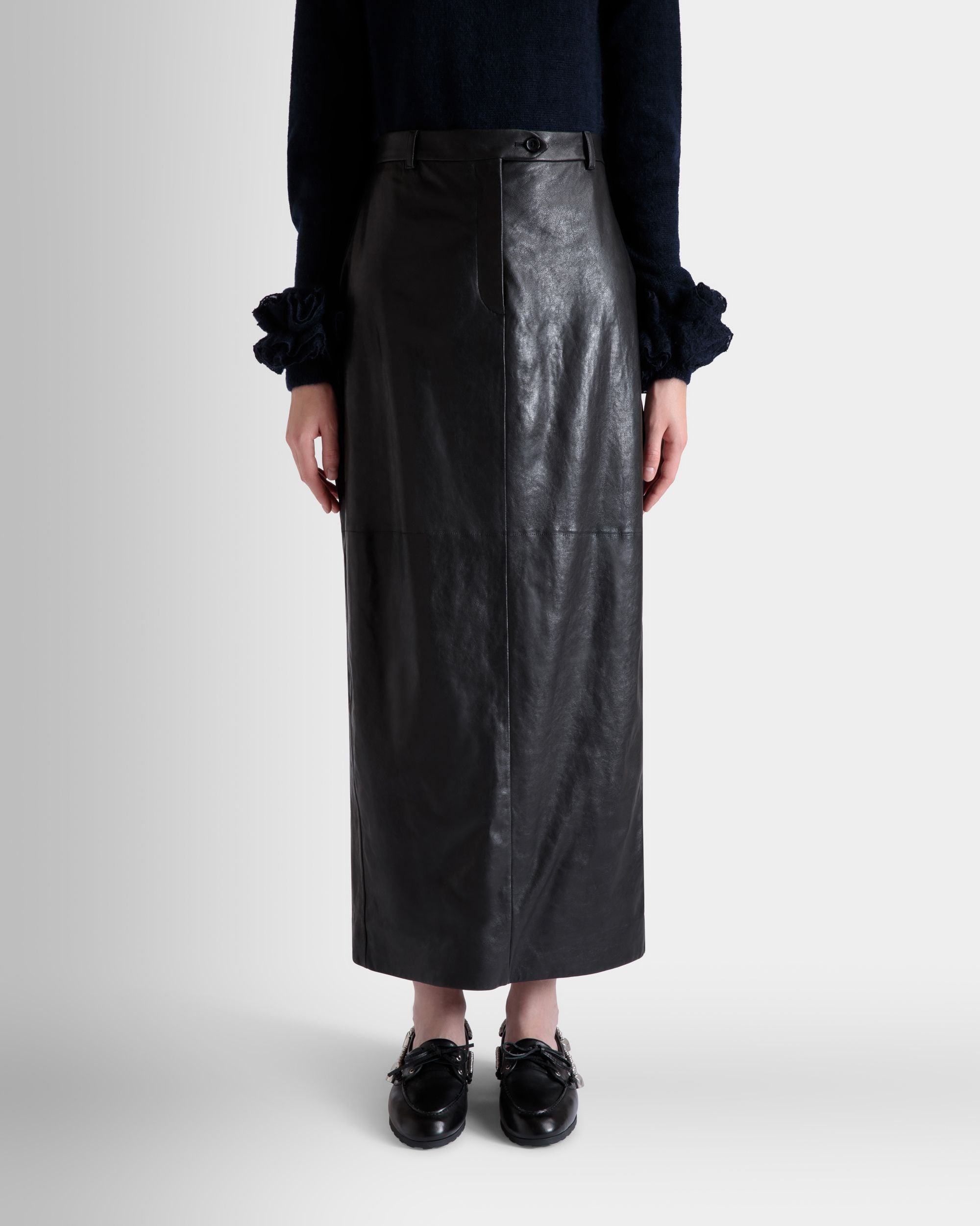 Gonna Lunga In Pelle Nera - Donna - Bally - 03