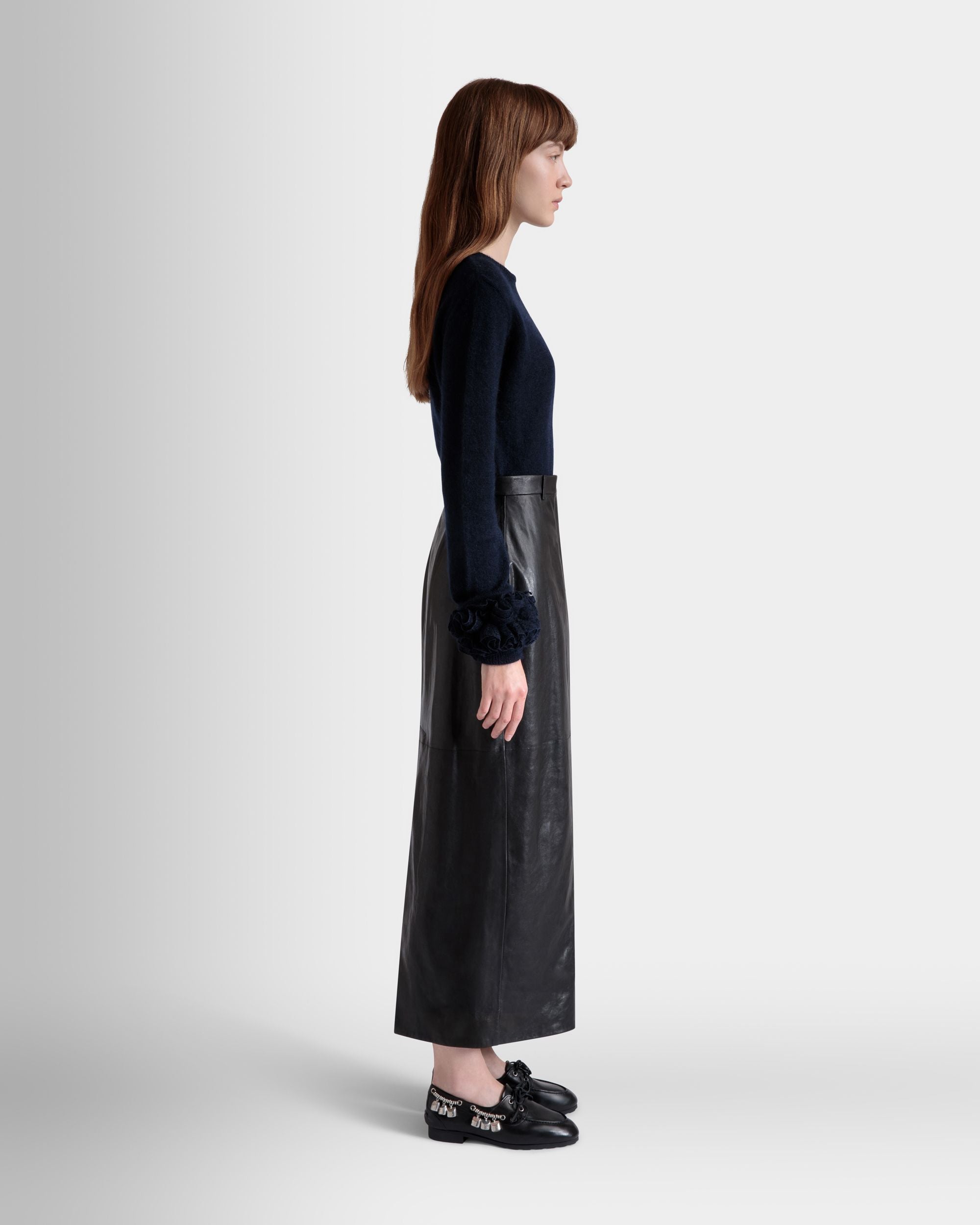 Gonna Lunga In Pelle Nera - Donna - Bally - 05
