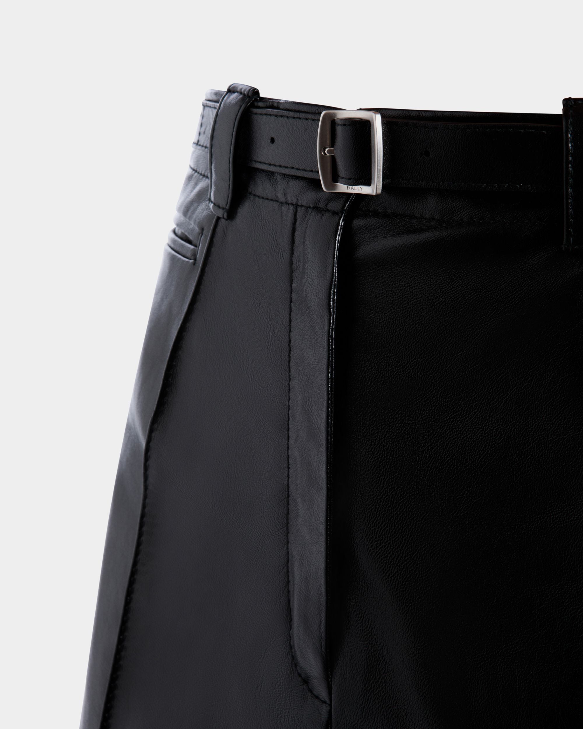 Leather Trousers In Black Lamb - Donna - Bally - 02