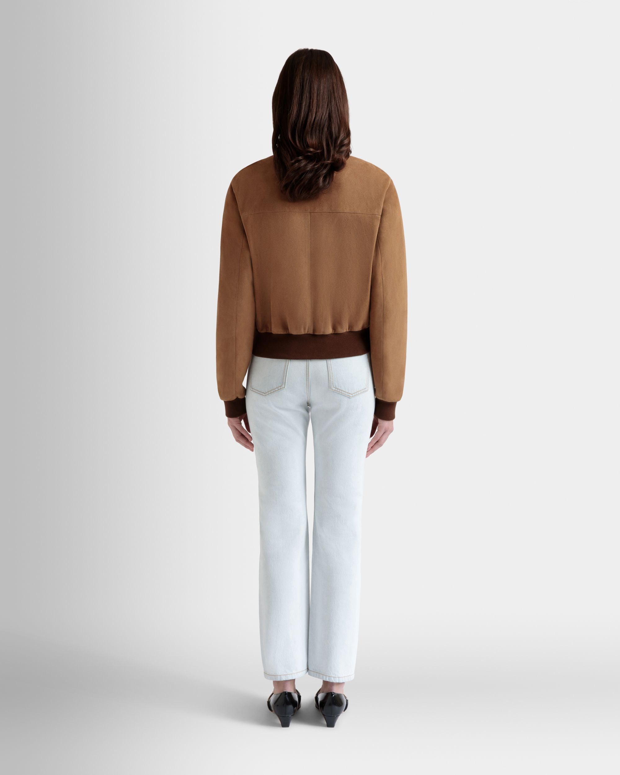 Bomber In Pelle Scamosciata Marrone - Donna - Bally - 06