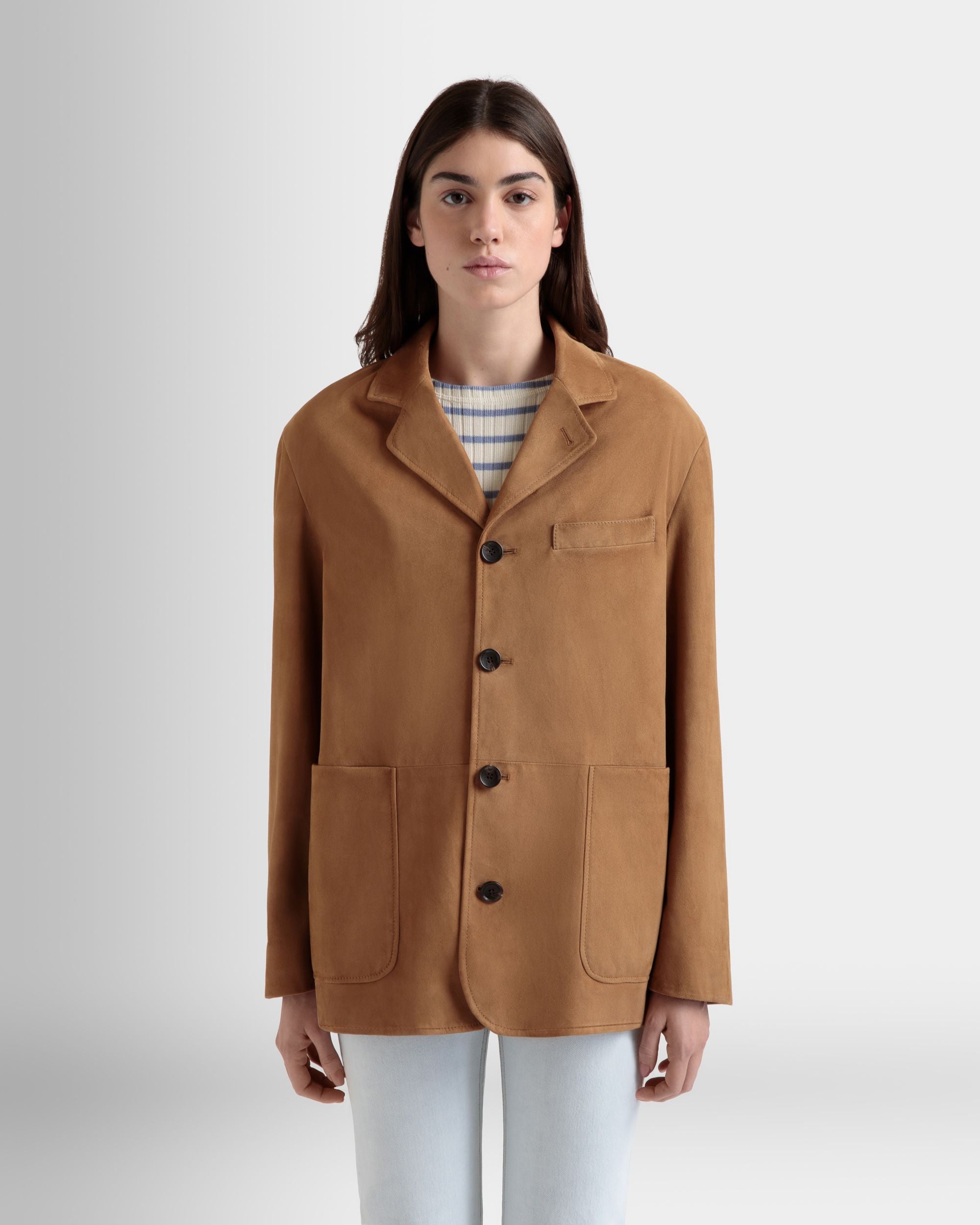 Blazer In Pelle Scamosciata Marrone - Donna - Bally - 08