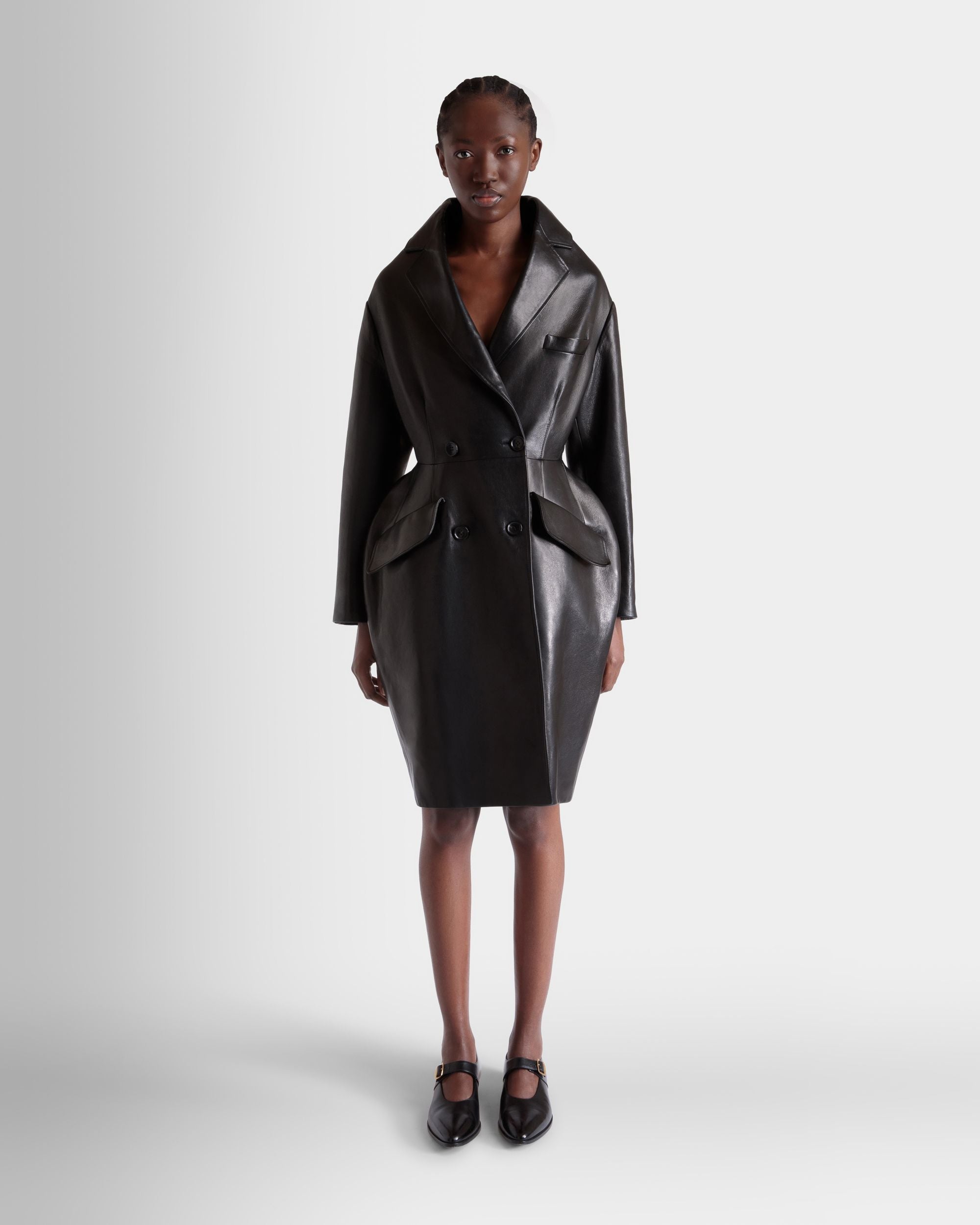Cappotto In Pelle Nera - Donna - Bally - 02