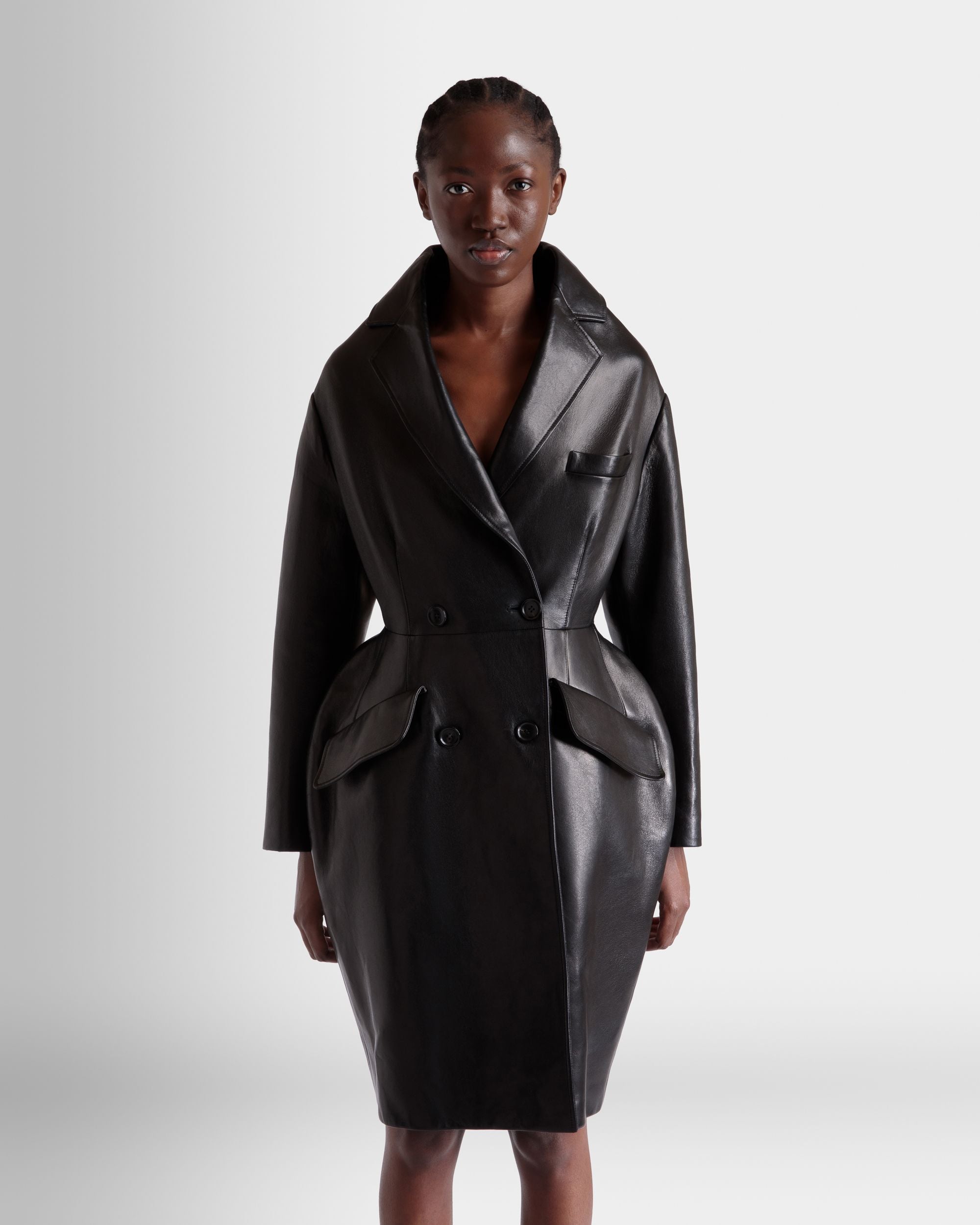 Cappotto In Pelle Nera - Donna - Bally - 08